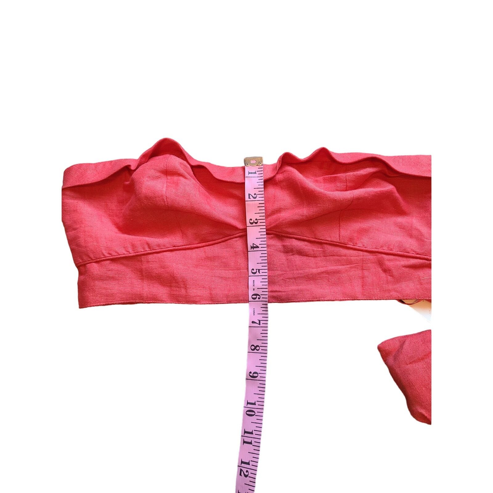 Anthropologie Maeve Anthropologie Red Linen Bustier Top Size Small NWT Size S / US 4 / IT 40 - 9 Thumbnail