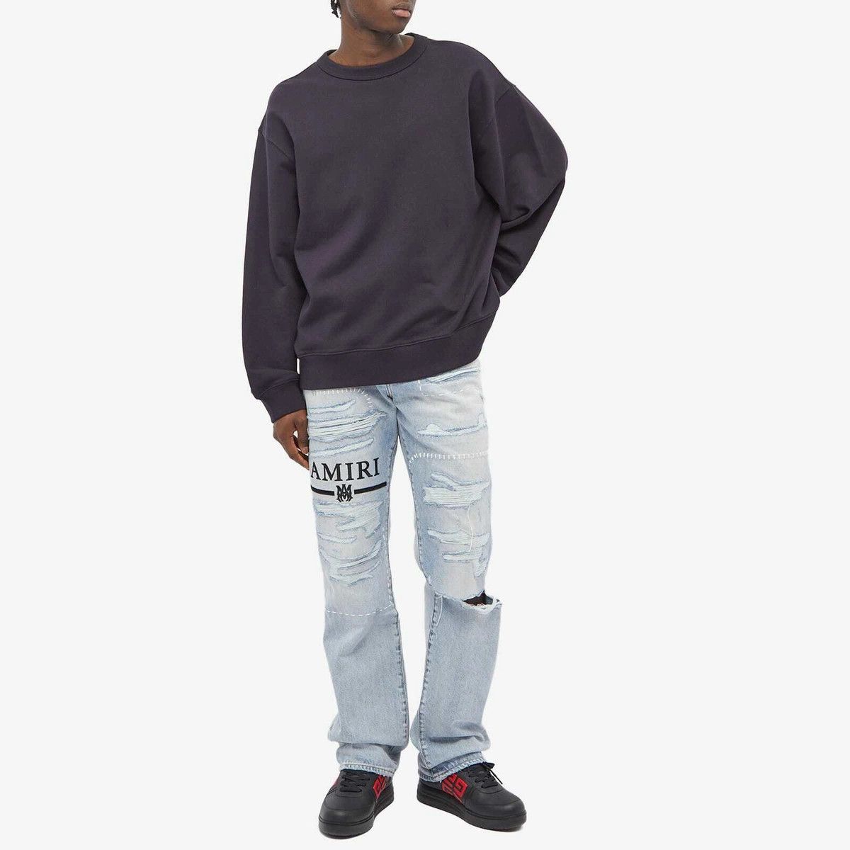 Amiri o1y0525 Logo Denim Pant in Blue Size US 32 / EU 48 - 4 Thumbnail