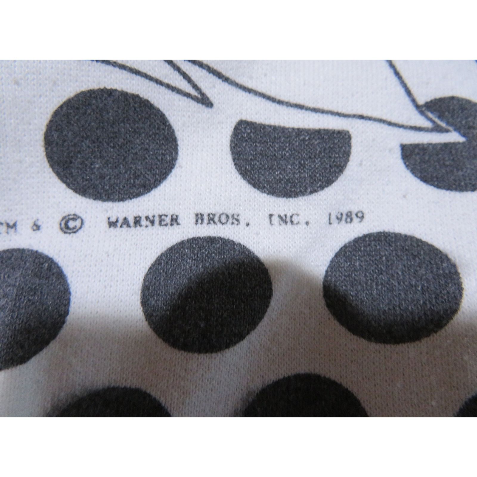 Warner Bros Sylvester The Cat Sweatshirt White Black Polka Dot Sz L 80s Size L / US 10 / IT 46 - 3 Thumbnail
