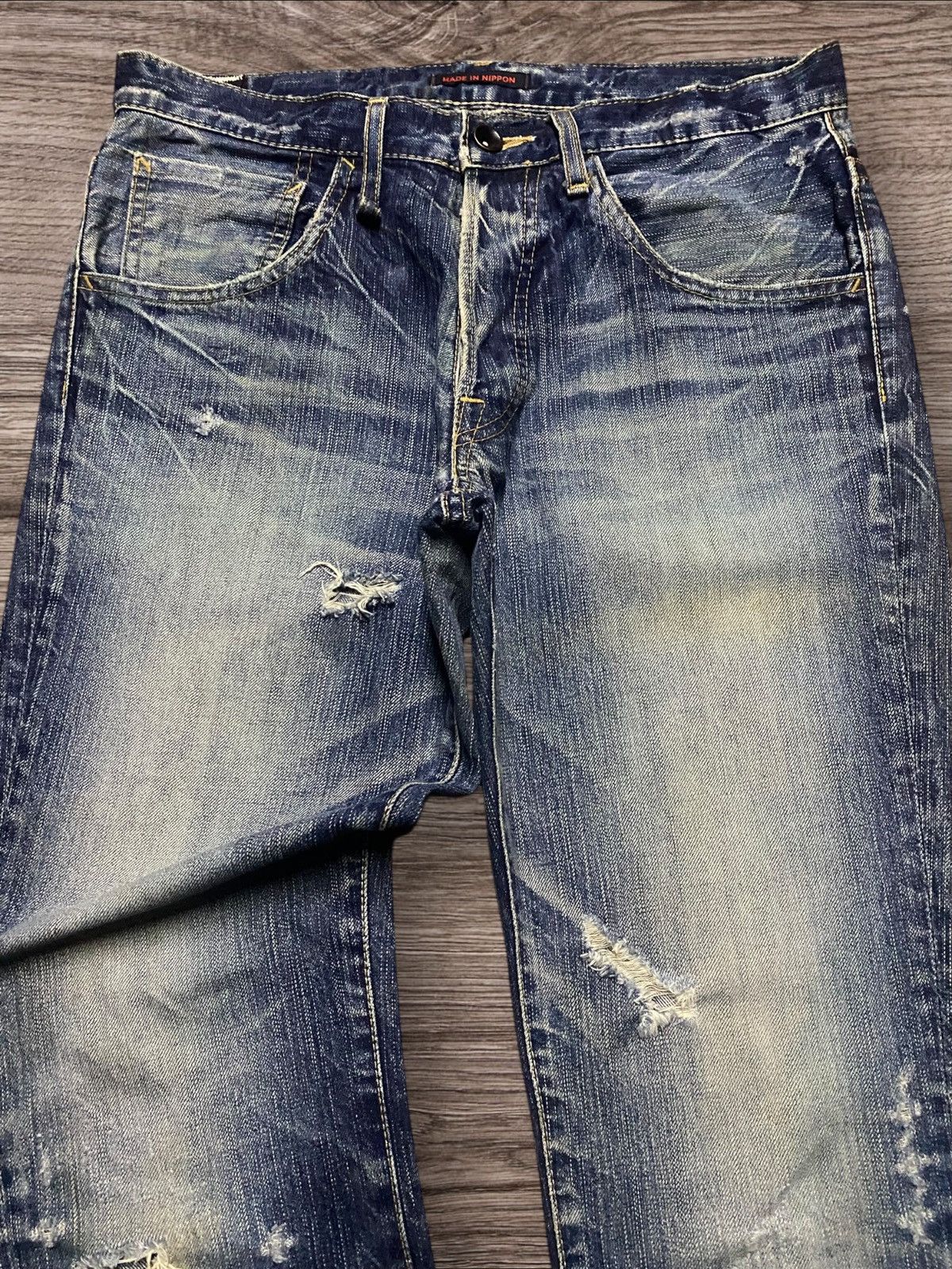 If Six Was Nine Vintage Japan Brand Made in Nippon Thunder Distressed Slim Size US 30 / EU 46 - 3 Thumbnail