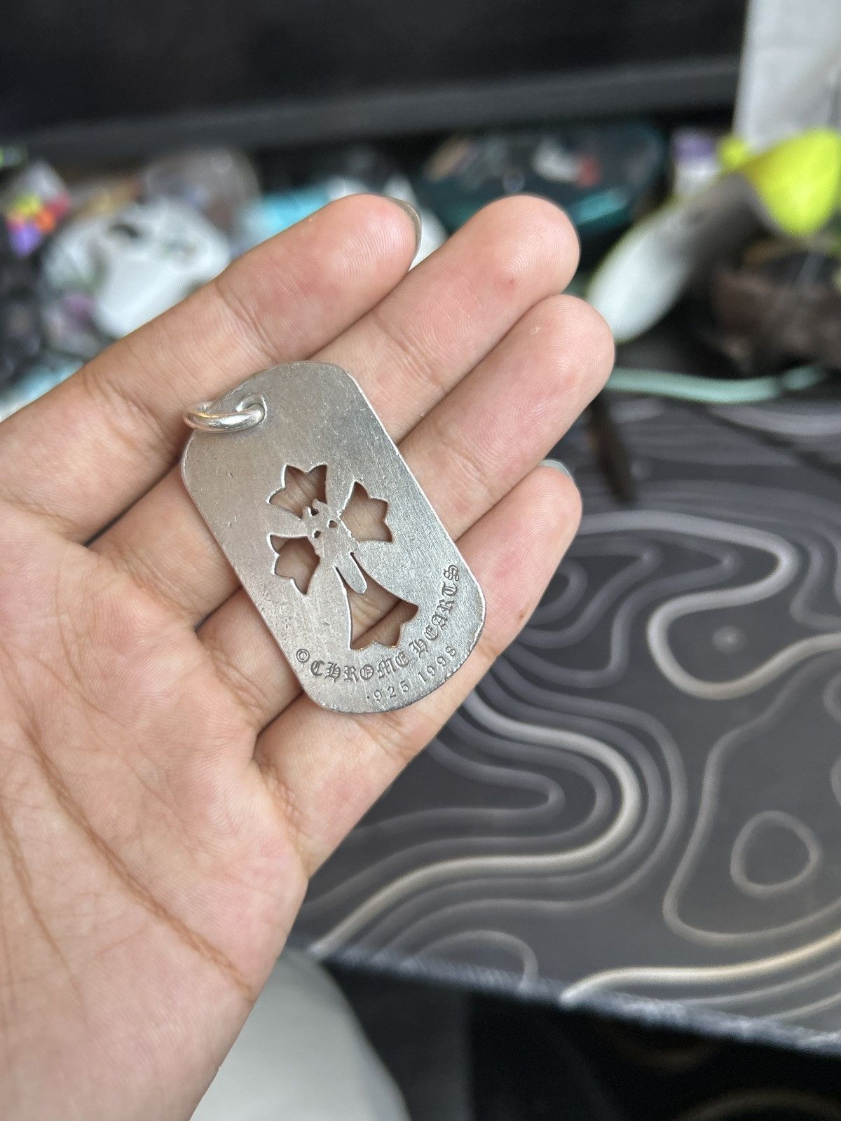 Chrome Hearts Chrome Hearts Cross Dagger Dog Tag Pendant | Grailed