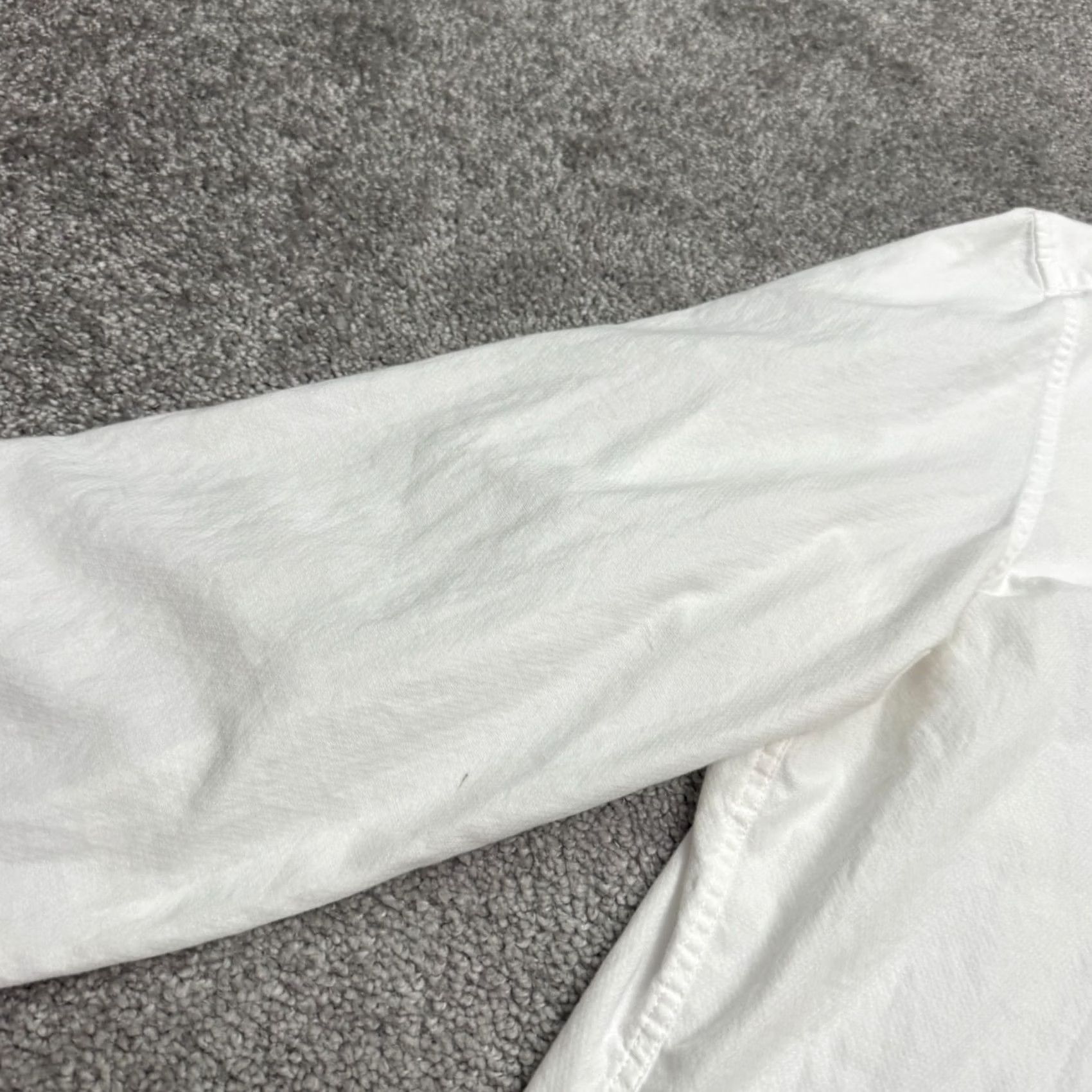 Calvin Klein Calvin Klein Slim Fit Dress Shirt Mens 17 34/35 White Textured 100% Cotton Work Shirt Mens Size 46R - 5 Thumbnail
