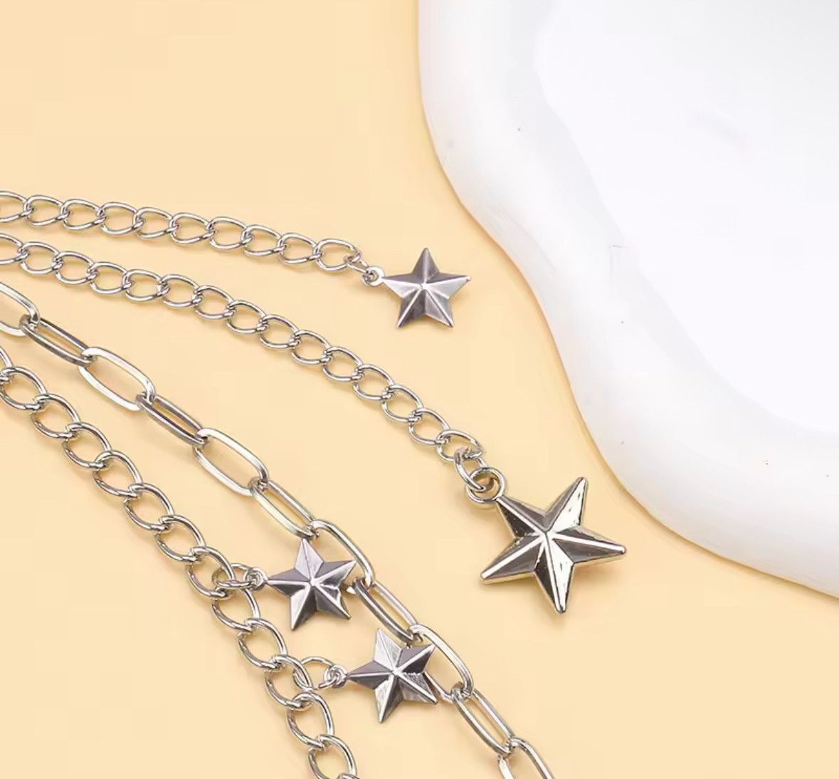 Other Hip Hop Multilayer Stars Pendants Pants Chain Wallet Belt Size ONE SIZE - 4 Thumbnail
