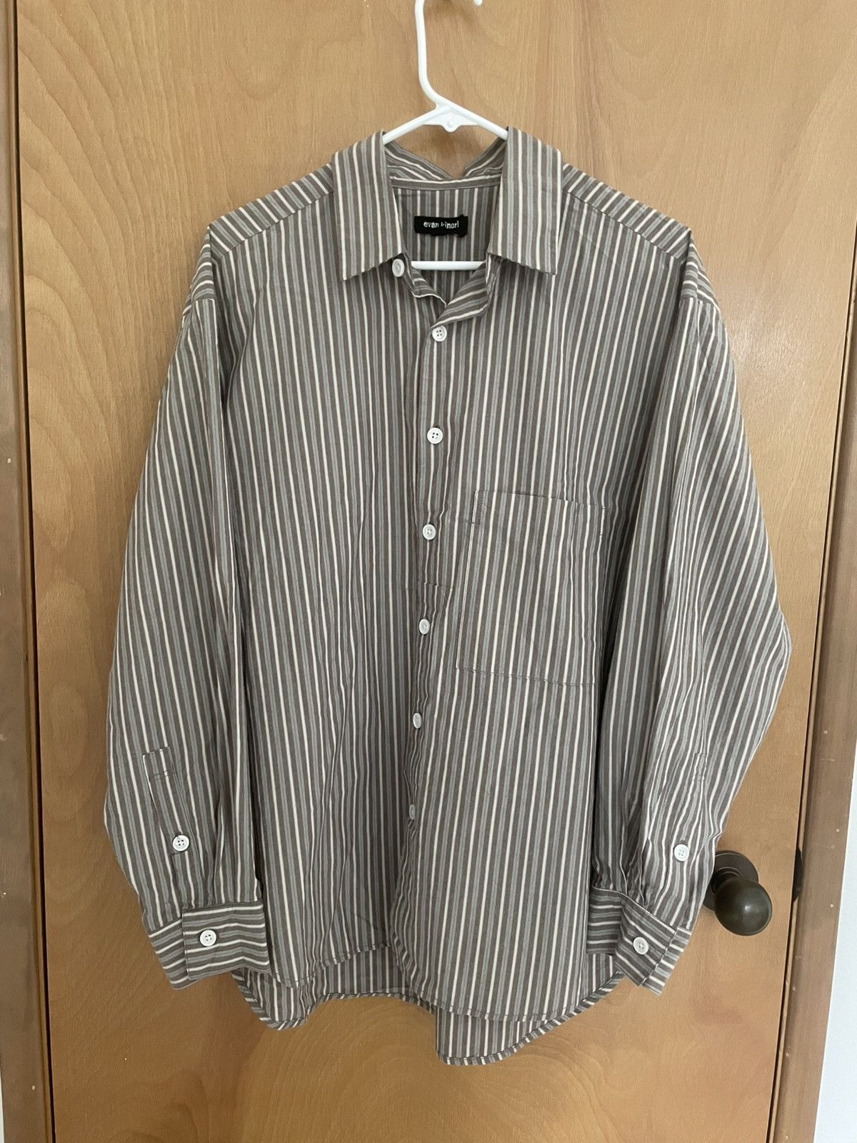 Evan Kinori Big shirt two, multi stripe cotton typewriter | Grailed