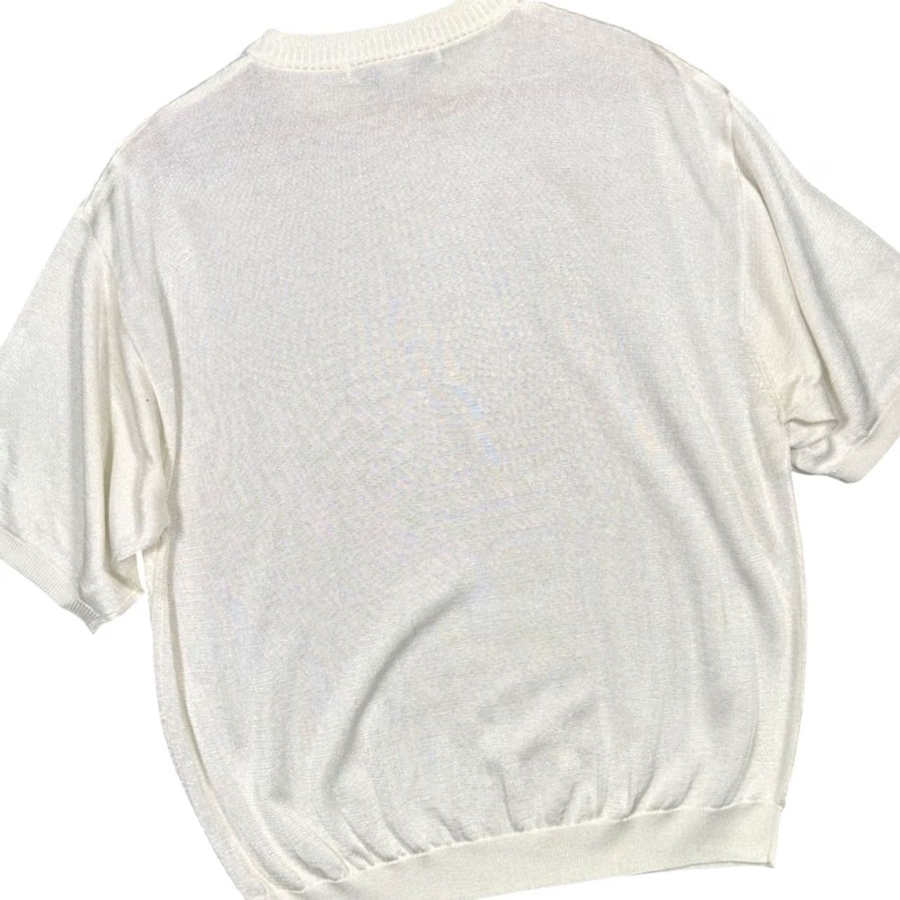Vintage Irvine Park Sweater Cream XL Crew Neck Short Sleeve Cable-Knit Mens Size US XL / EU 56 / 4 - 4 Thumbnail