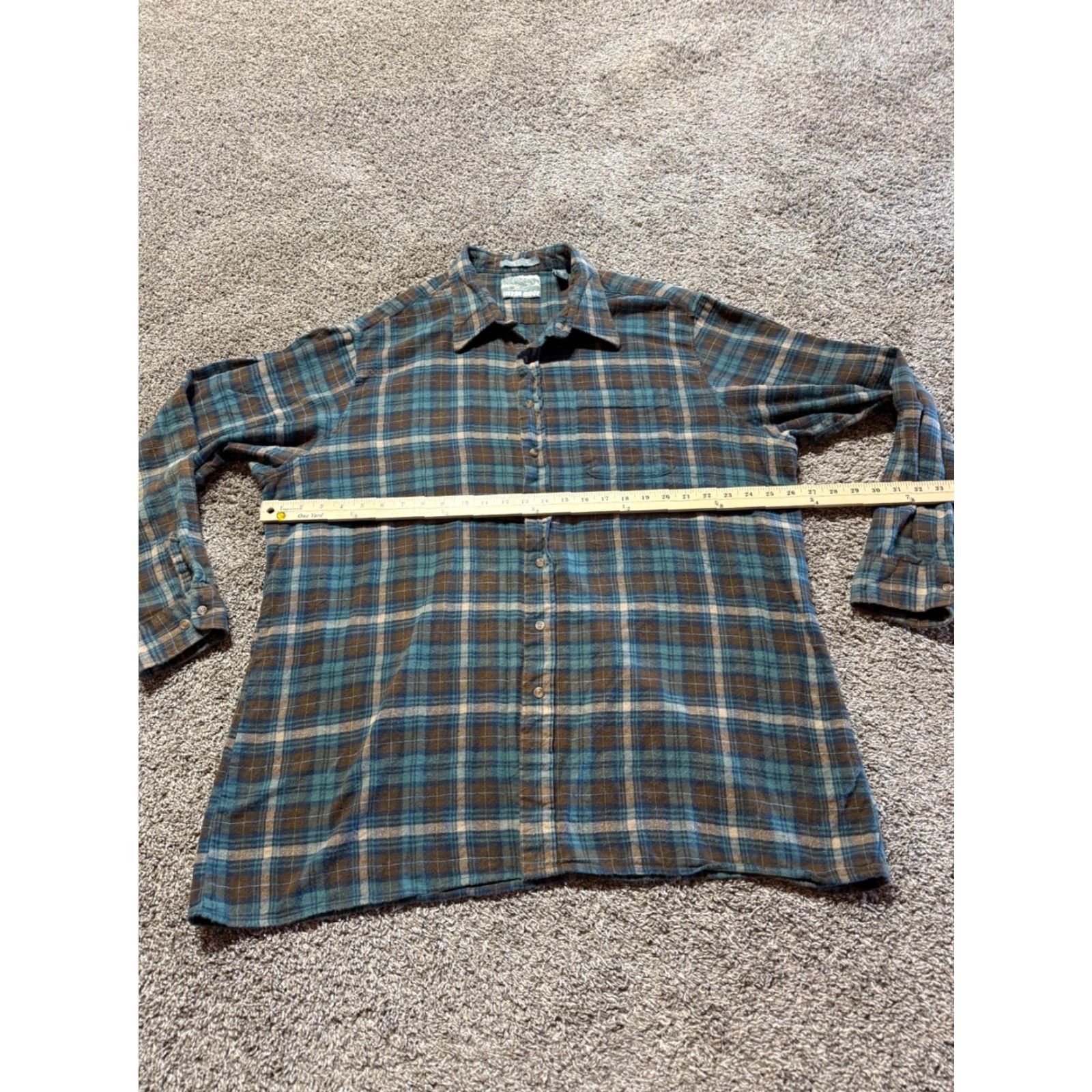 Vintage Vintage Canyon Sierra Ridge Mens Flannel Shirt Button-Up 3XL Tall Long Sleeve Plaid Green Size US XXL / EU 58 / 5 - 7 Thumbnail