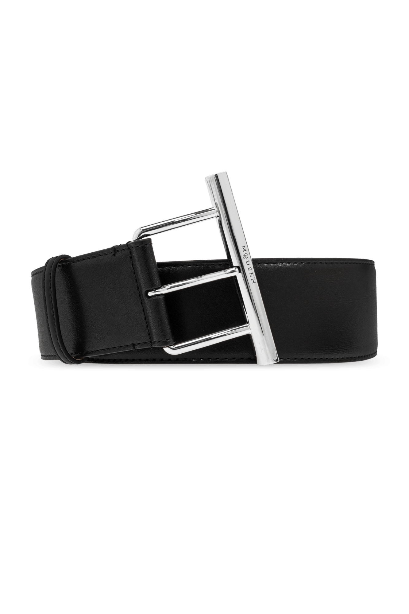 Alexander McQueen o1s22i1n1024 Size: 75 / Cross-Bar Belt in Black Size ONE SIZE - 1 Thumbnail