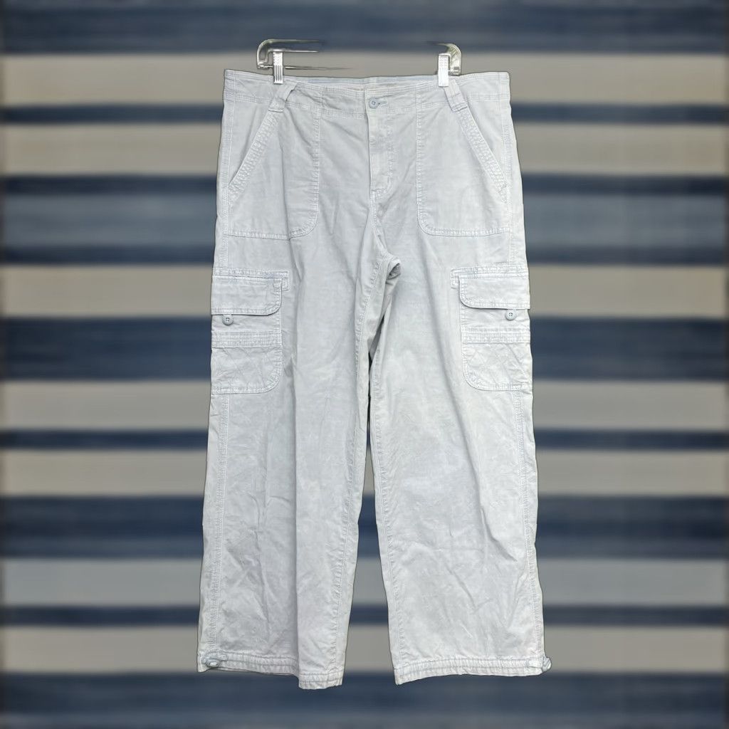 American Eagle Outfitters American Eagle Cargo Pants Womens 16 Blue Baggy Jogger Y2K Skater Stretch Size 38" / US 16 / IT 52 - 1 Thumbnail