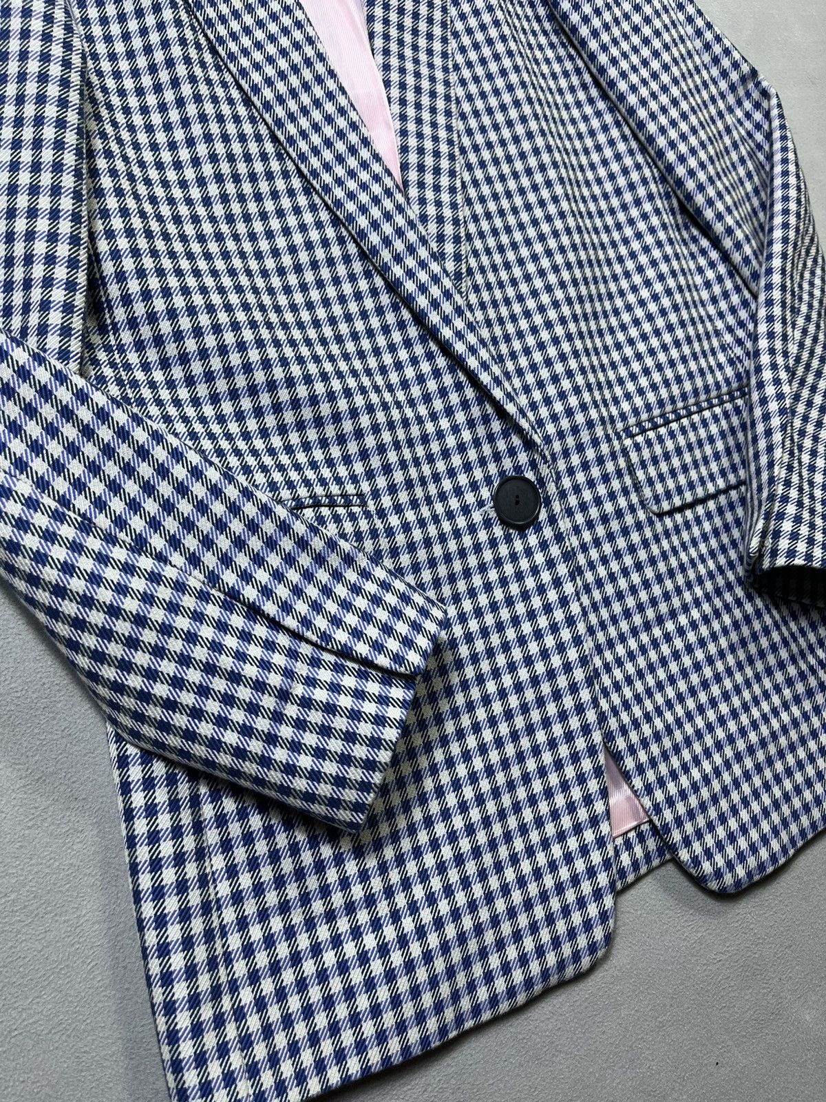 Sandro Sandro Blue Houndstooth Single-Breasted Jacket Size XS / US 0-2 / IT 36-38 - 5 Thumbnail