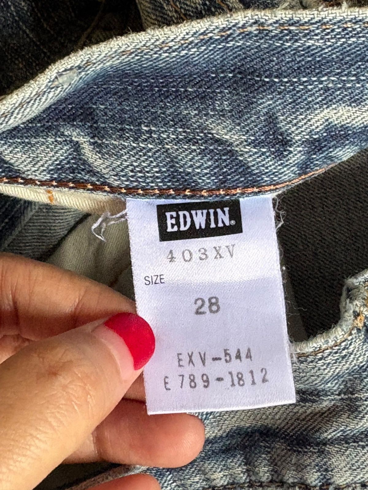 Edwin Exclusive Vintage Edwin XV Bleach Embroidered Loose Jeans Size US 32 / EU 48 - 10 Thumbnail
