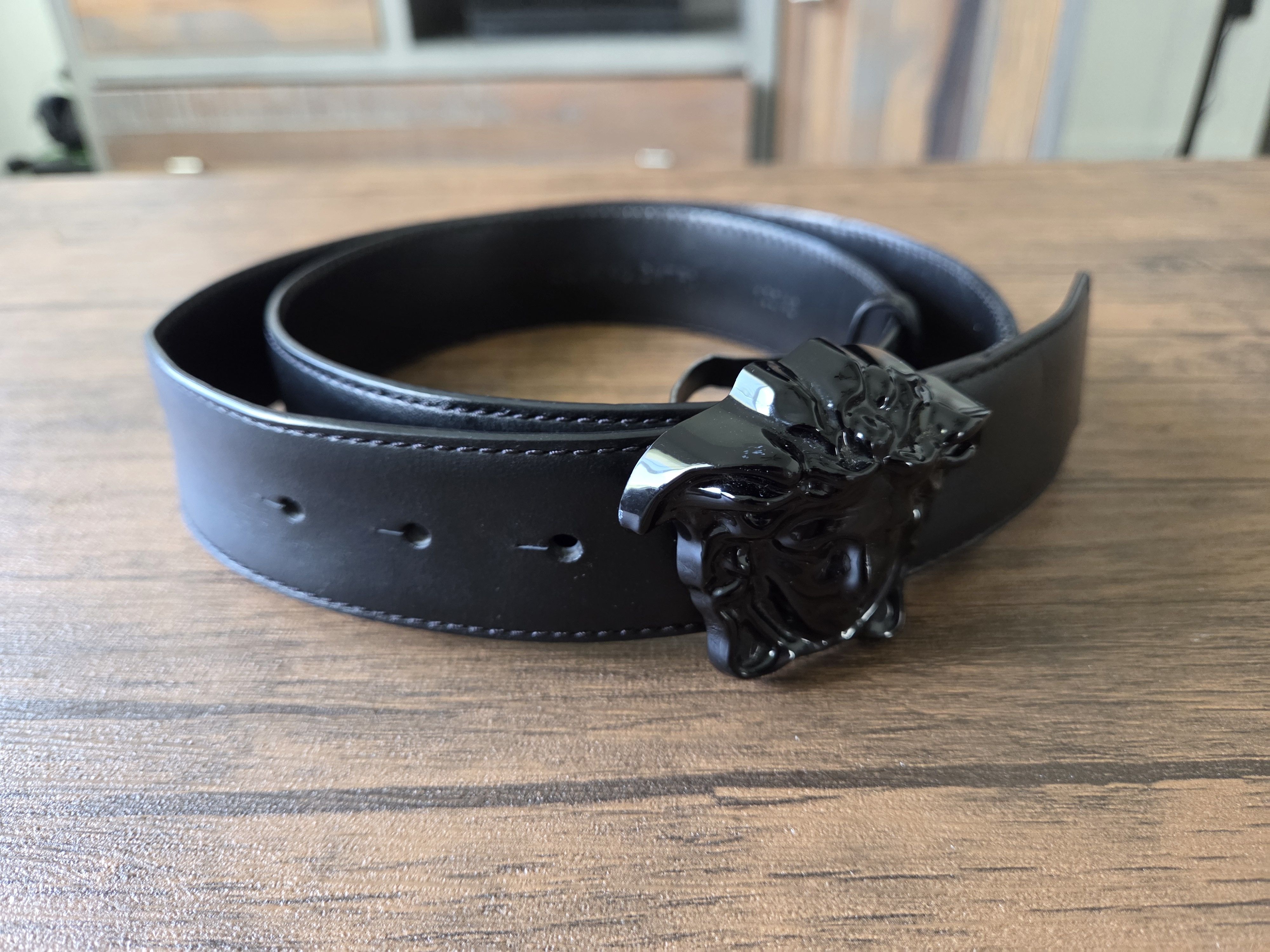 Versace Versace Medusa black leather belt Size 36 - 5 Thumbnail