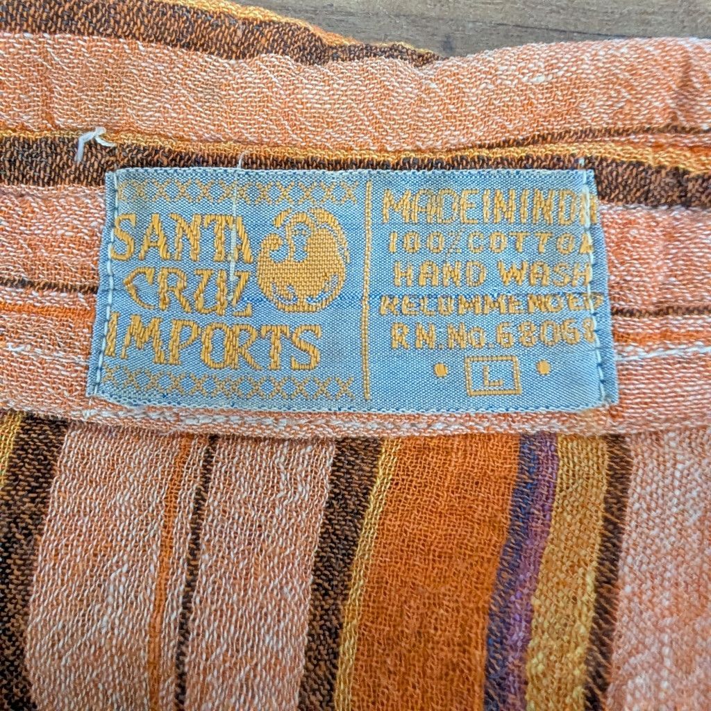 Vintage Vintage Santa Cruz Imports Striped Indian Cotton Hippie Top Size L / US 10 / IT 46 - 2 Thumbnail