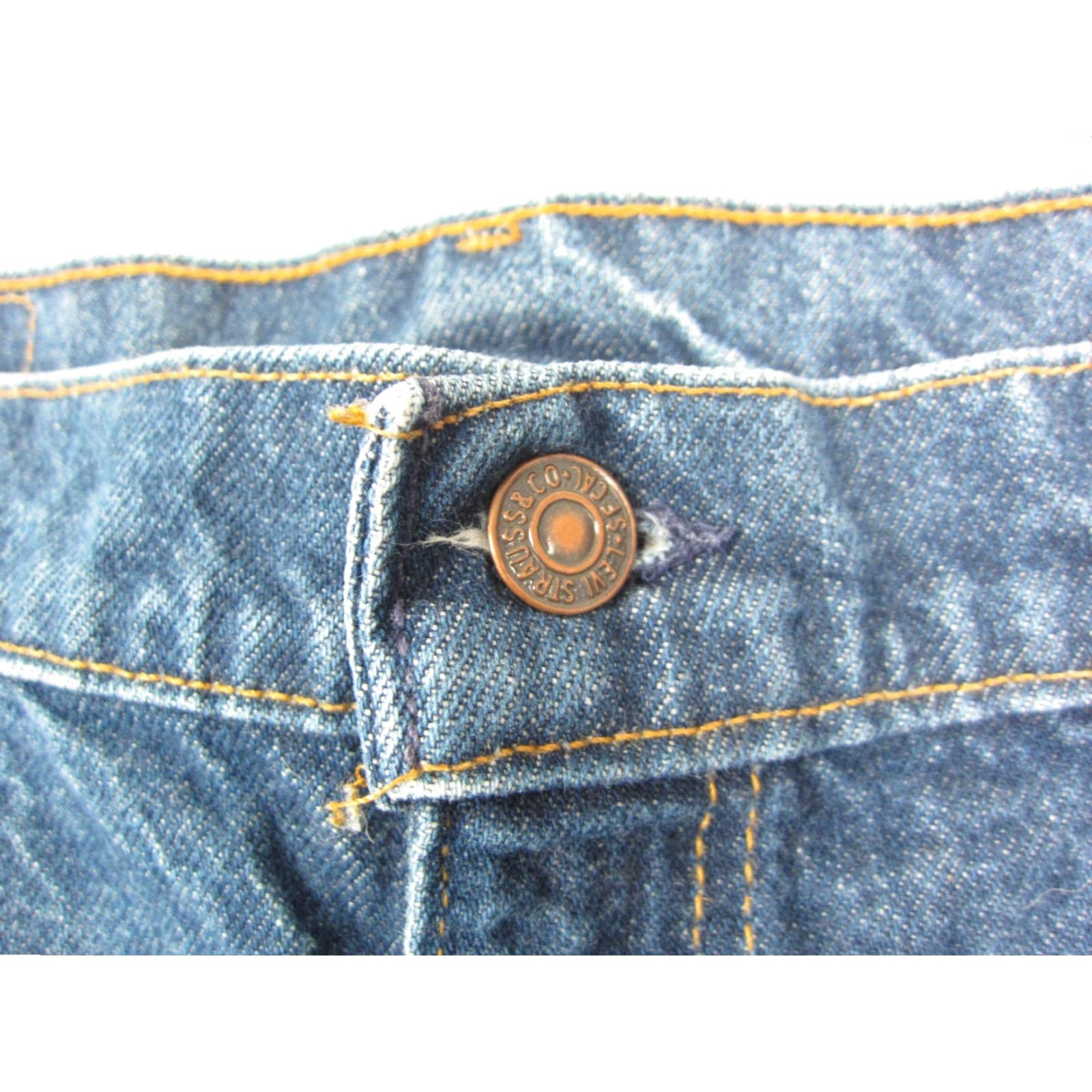 Levi's VINTAGE Levi's Shorts Mens 40 Blue Denim 90s Cut Off Jorts Orange Tab Made in USA Denim Shorts 5-Pocket Mens 40 Blue Size US 40 / EU 56 - 4 Thumbnail