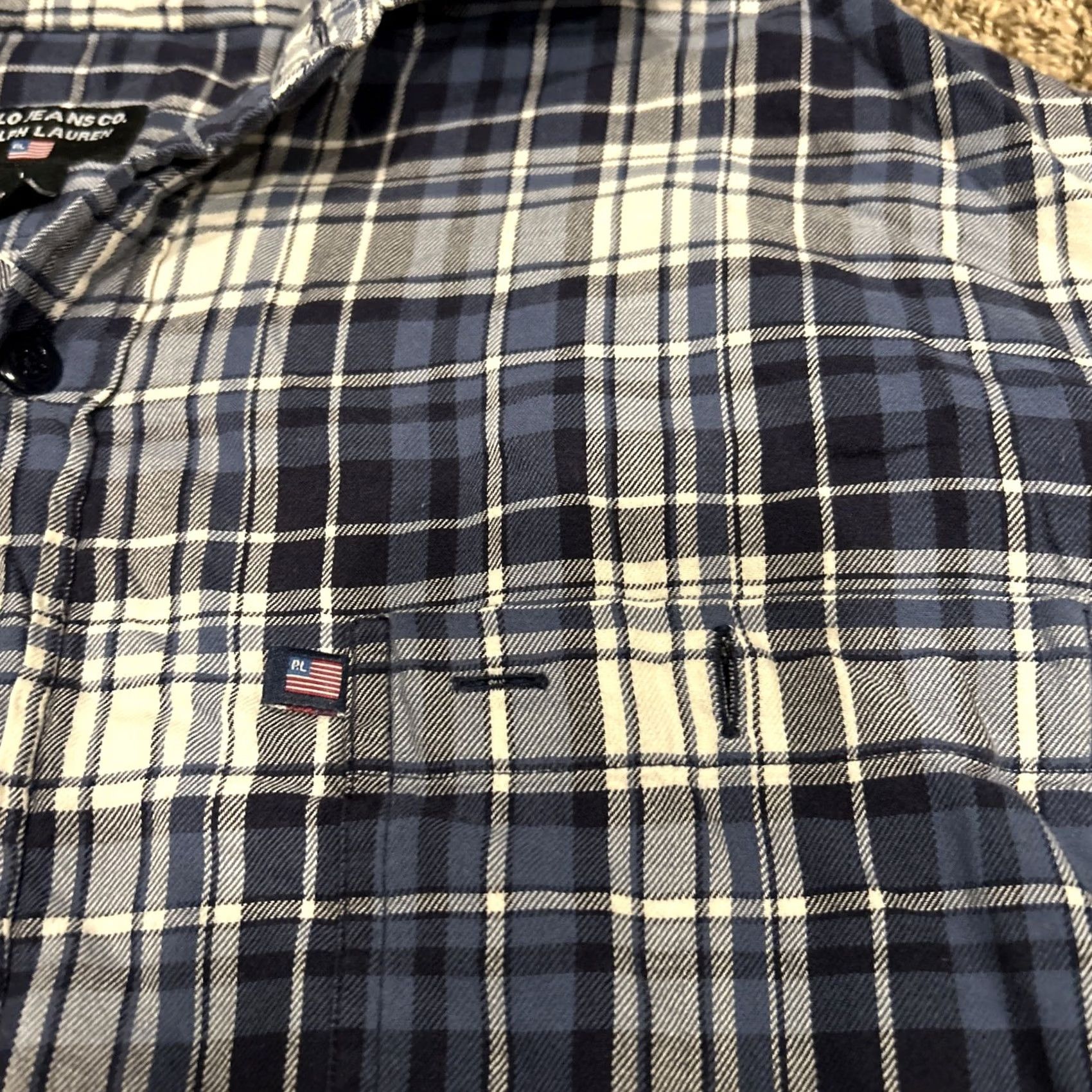 Polo Ralph Lauren Polo Ralph Lauren Men’s L Cotton Blue Plaid Button-Up Shirt Long Sleeve Size US L / EU 52-54 / 3 - 2 Thumbnail