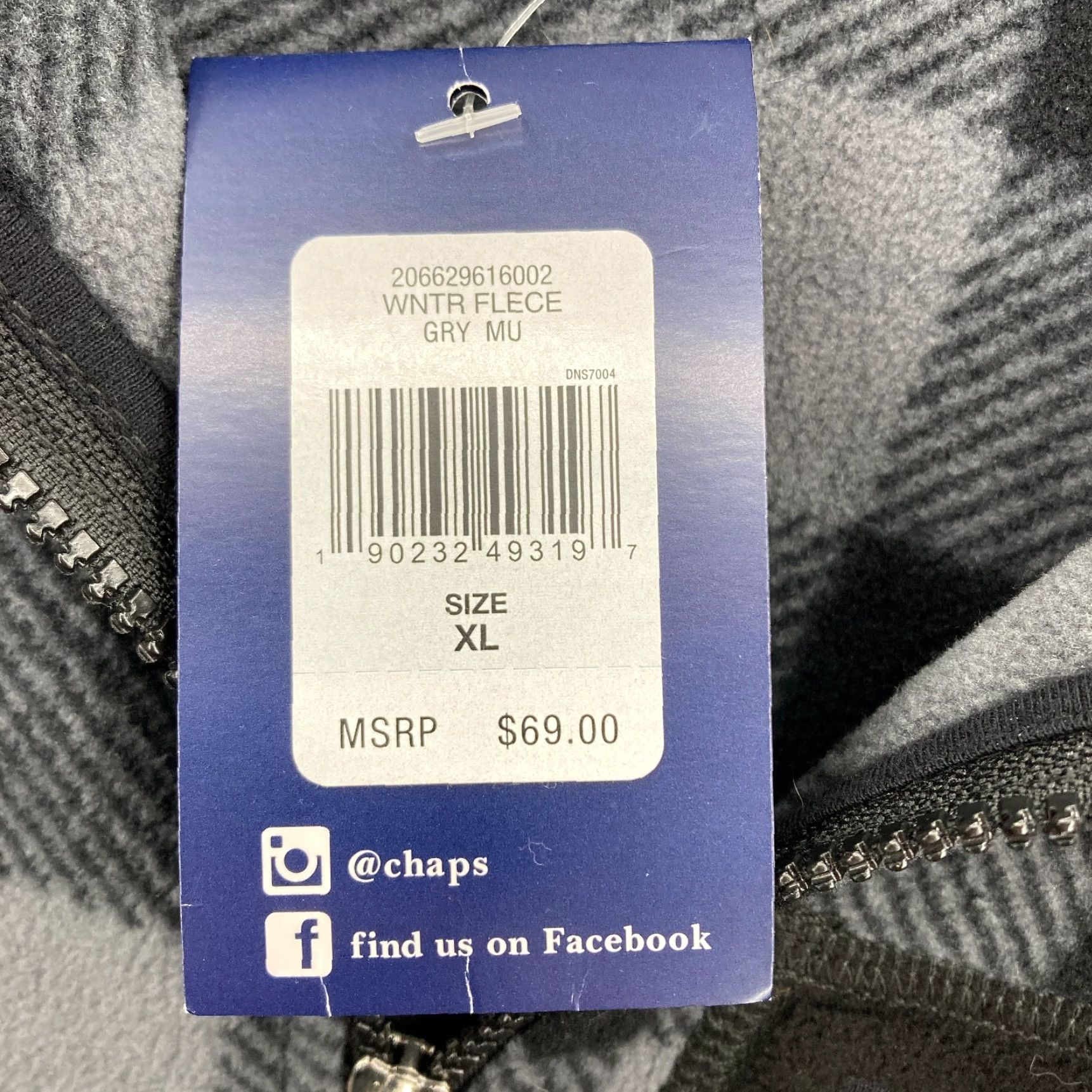 Chaps Chaps Sport Fleece Full Zip Vest Mens XL Gray Plaid Pockets Outdoors NWT Size US XL / EU 56 / 4 - 7 Thumbnail