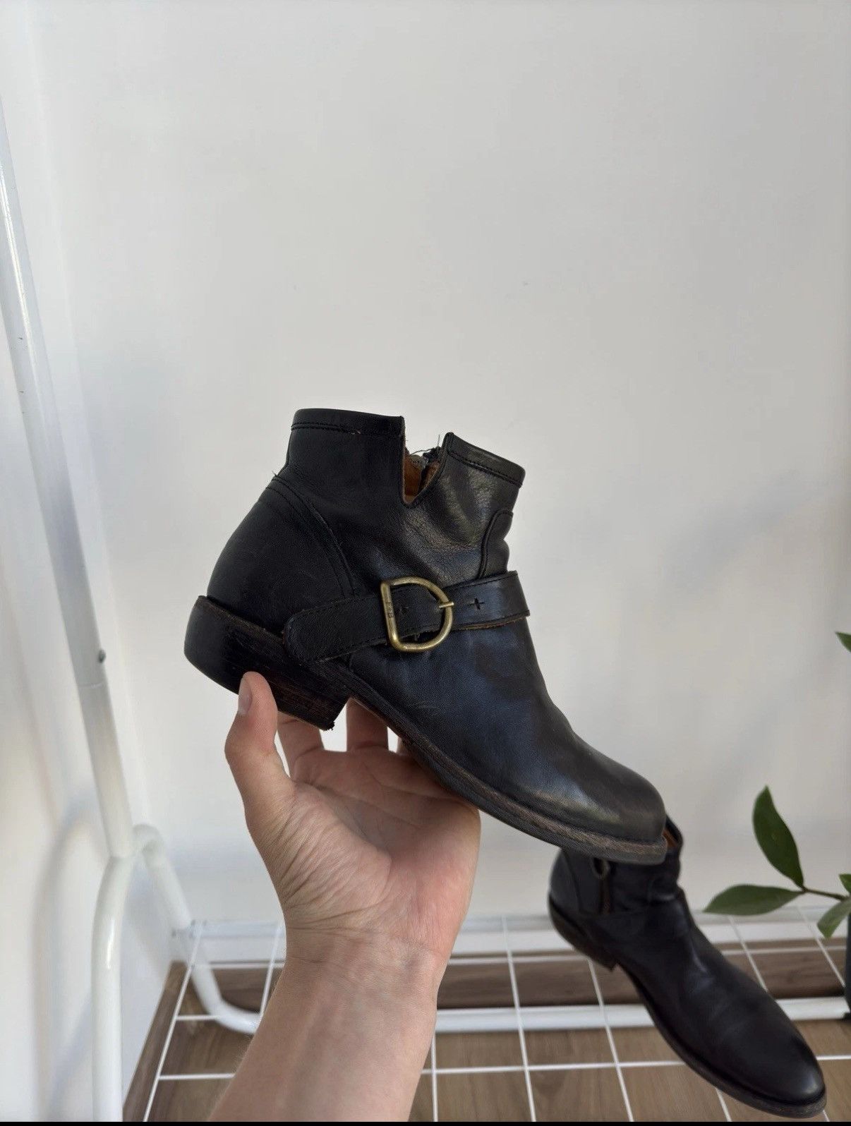 Fiorentini + Baker Fiorentini BAKER Vintage Y2K Woman Leather Biker Black Boots Size US 6 / IT 36 - 2 Thumbnail