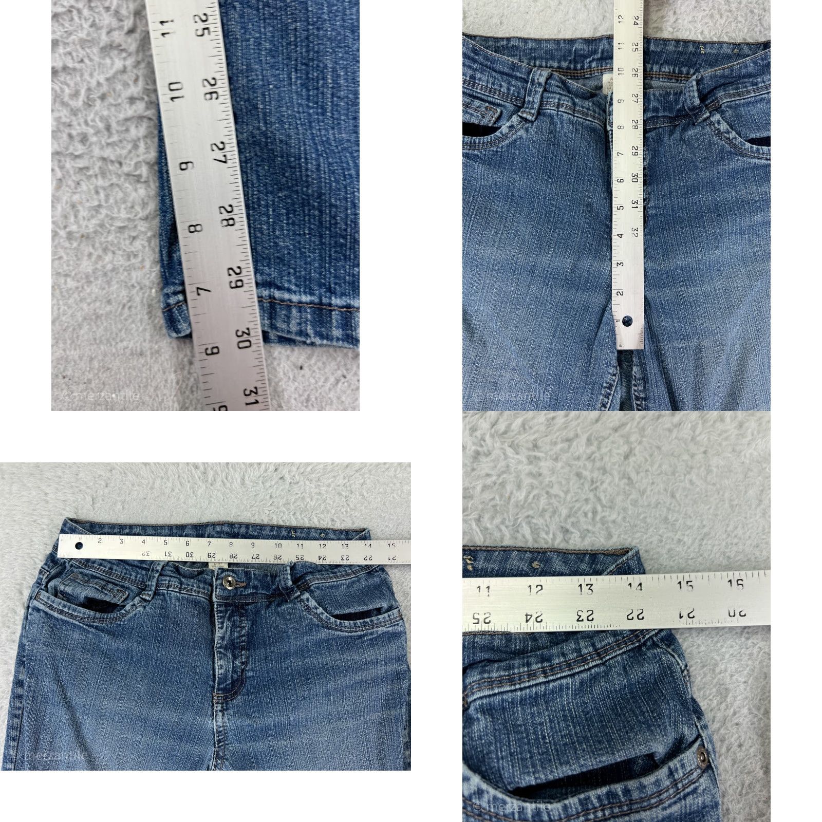 Vintage Sonoma Jeans Women 10 Blue Denim Bootcut Medium Wash Cotton Blend Stretch Shirt? Size 32" / US 10 / IT 46 - 9 Thumbnail