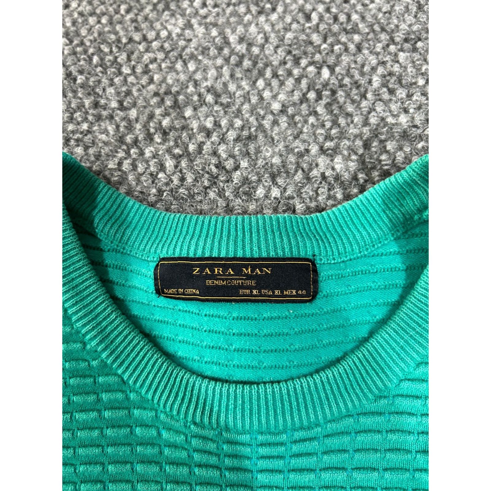 Zara Zara Sweater Men XL Green Knit Crewneck Pullover Textured Zipper Casual Winter Fall Size US XL / EU 56 / 4 - 3 Thumbnail