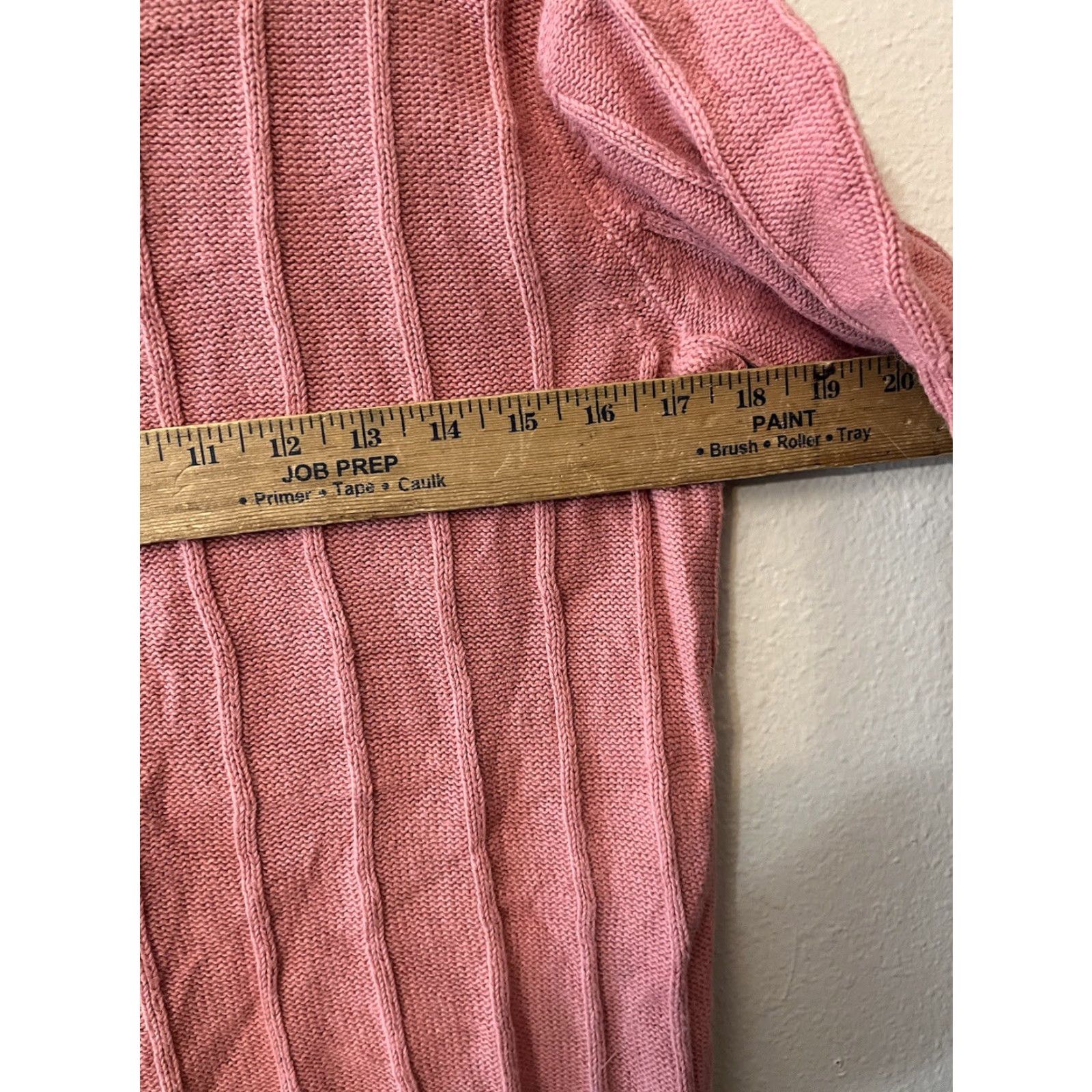 Van Heusen Van Heusen Pink Top Cotton Ramie Knit Short Sleeve Round Neck Preppy Nautical Casual Size L / US 10 / IT 46 - 5 Thumbnail