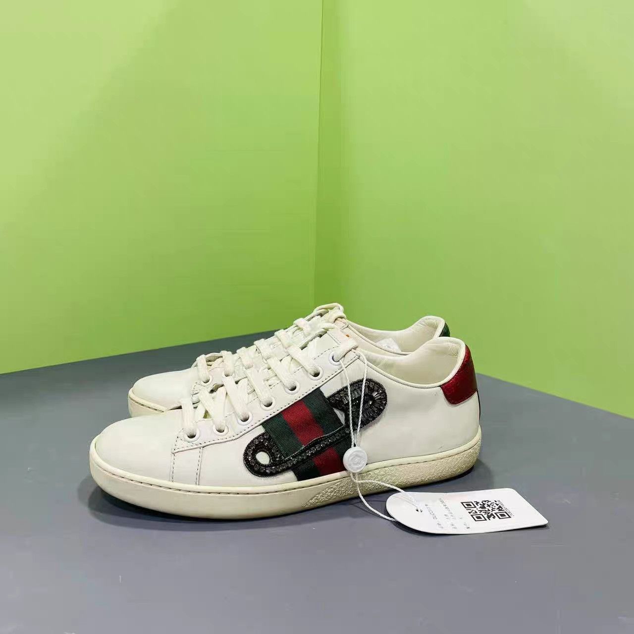 Gucci Gucci Ace Crystal Pin Sneakers K15 Size US 6 / IT 36 - 4 Thumbnail