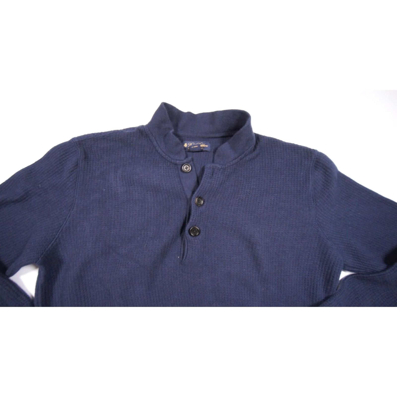 Brooks Brothers VINTAGE Brooks Brothers Sweater Shirt Mens Large Blue Henley Knit Pullover Cotton Wool Preppy All Seasons Regular" Size US L / EU 52-54 / 3 - 2 Thumbnail