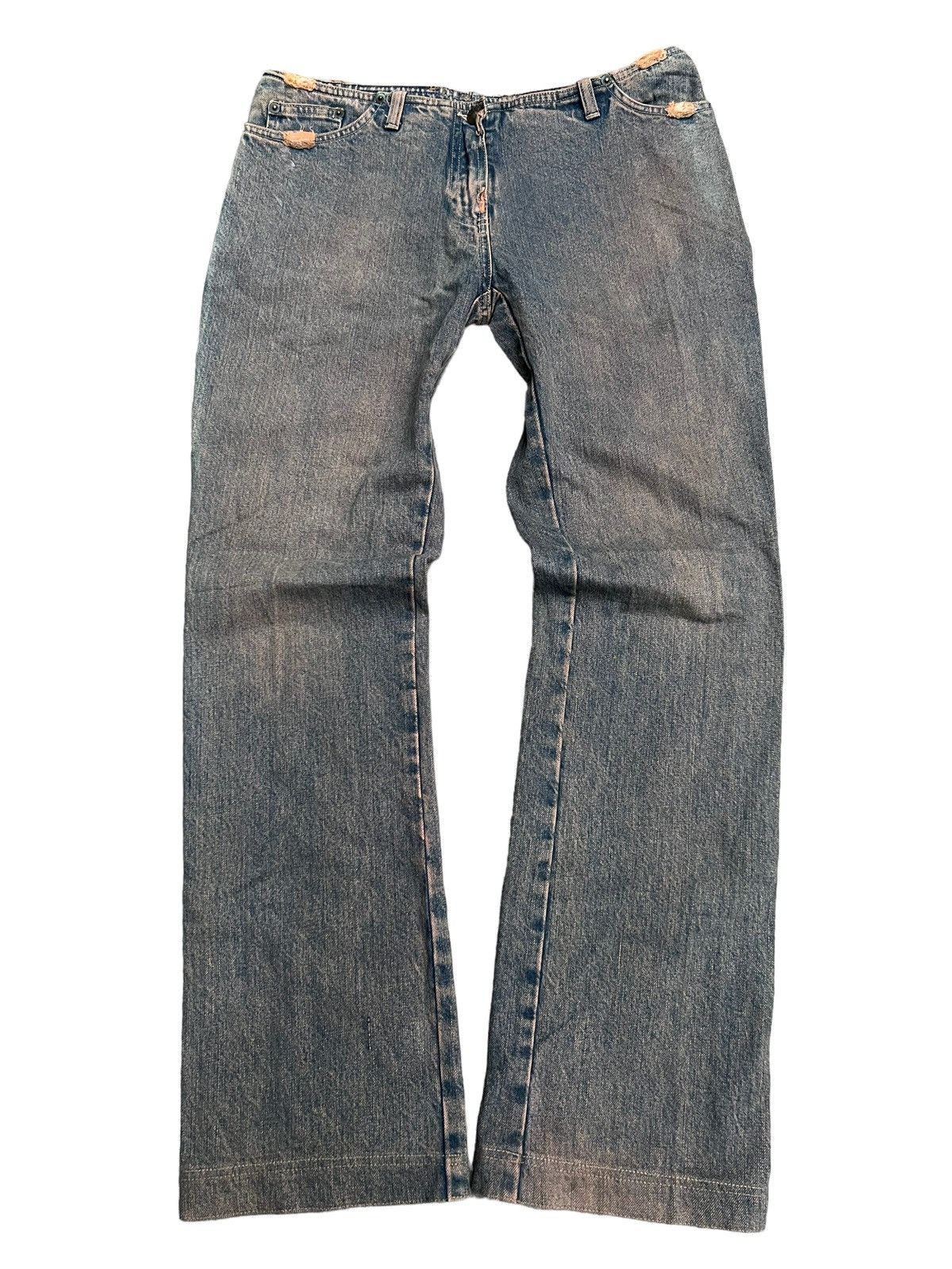 Japanese Brand Plein Sud Mud Wash Distressed Flared Bootcut Denim Jeans ...