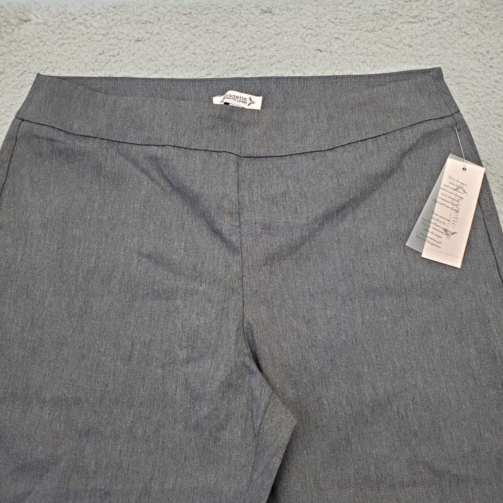 Nanette Lepore Nanette Lepore Pants Womens L Gray Solid Stretch Flared Leg Pull On Size 36" / US 14 / IT 50 - 3 Thumbnail