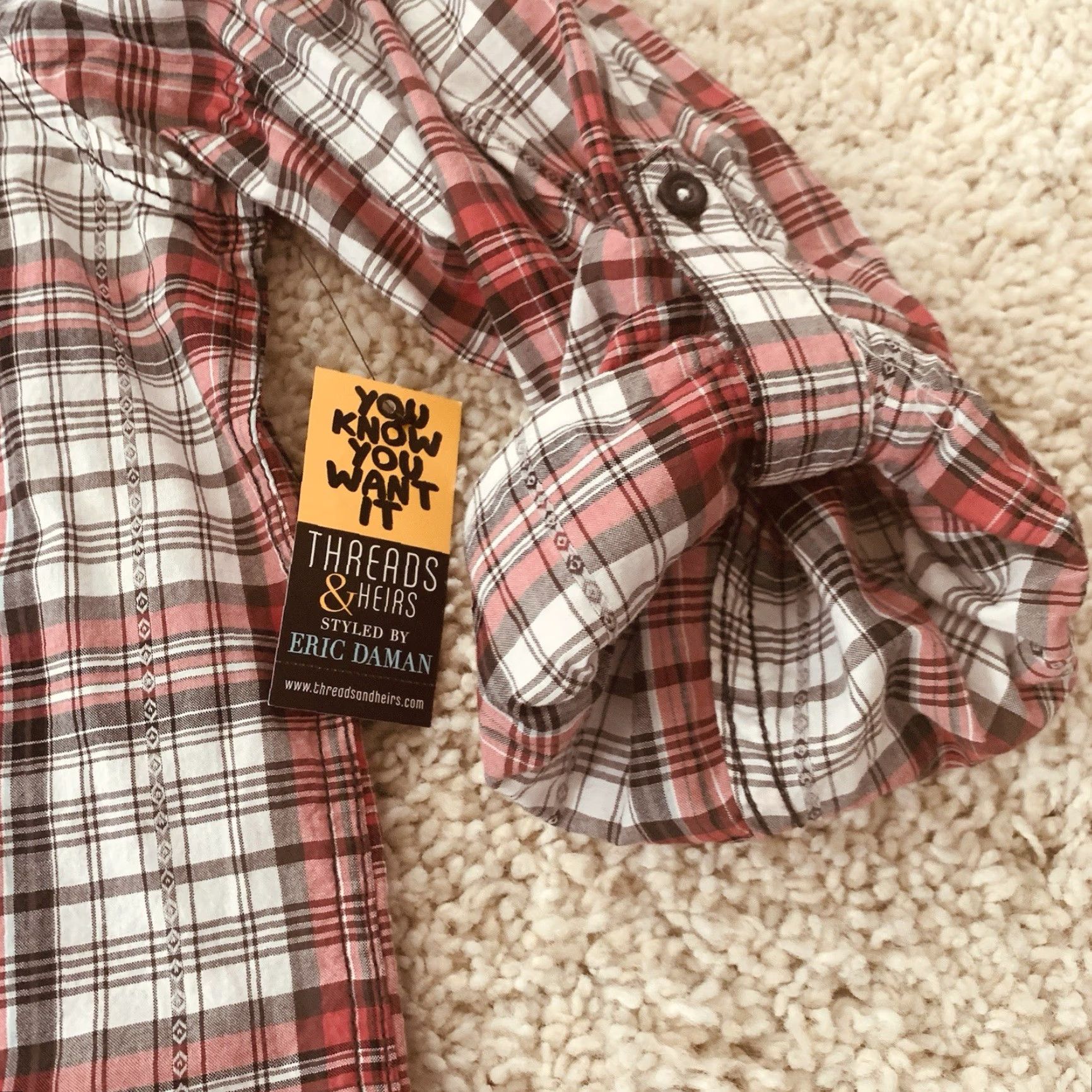 Vintage Threads & Heirs Shirt Mens XXL Button-Up Plaid 100% Cotton Red Long Sleeve Casual Vintage? No — (omit) Size US XXL / EU 58 / 5 - 4 Thumbnail