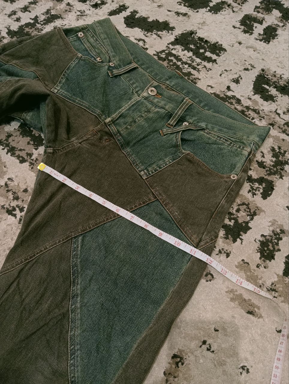20471120 JAPANESE MODERN LOVERS PATCHWORK STRETCH JEANS Size US 35 - 14 Thumbnail