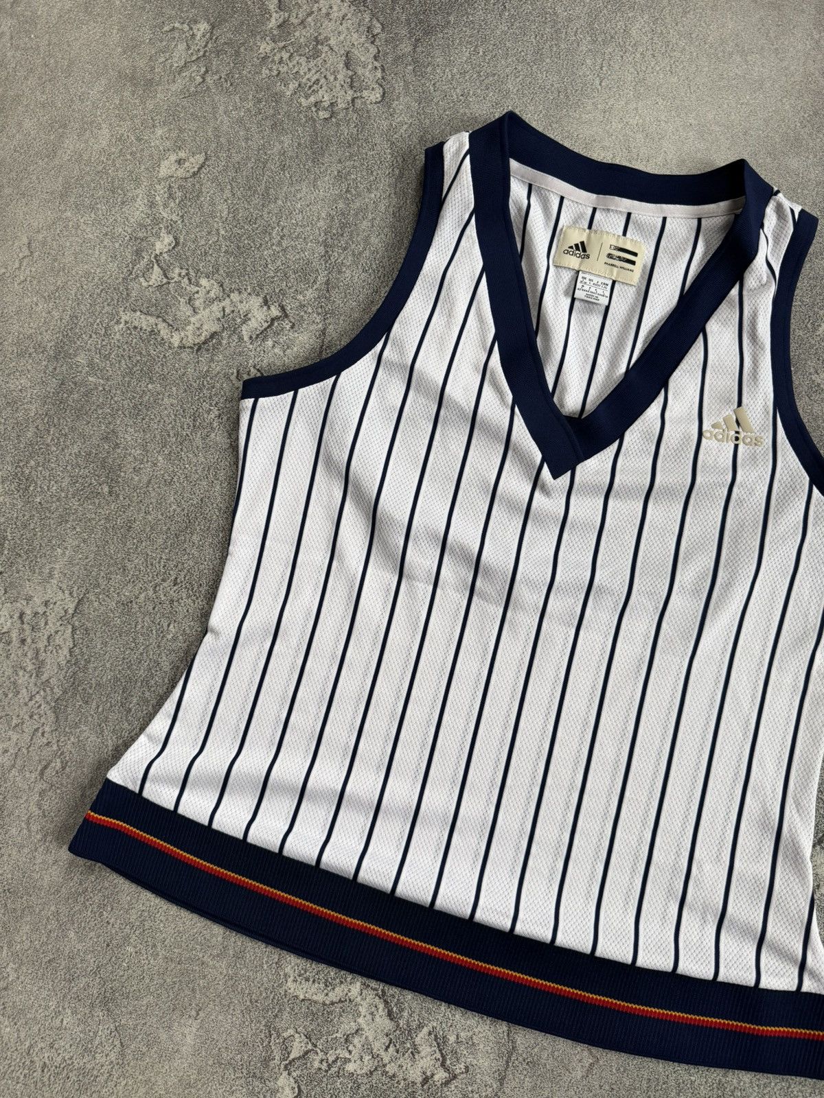 Adidas Adidas & Pharrell Williams striped tank top sleeveless Size L / US 10 / IT 46 - 9 Thumbnail
