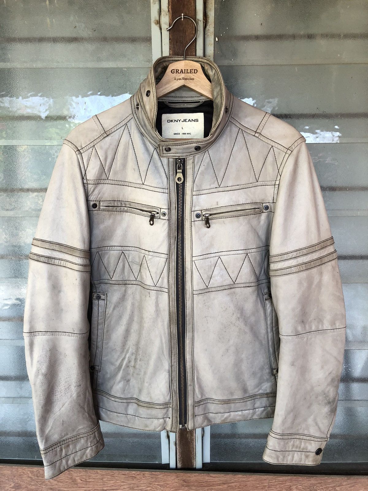DKNY DKNY Ride Punk Leather Jacket Size US L / EU 52-54 / 3 - 2 Thumbnail