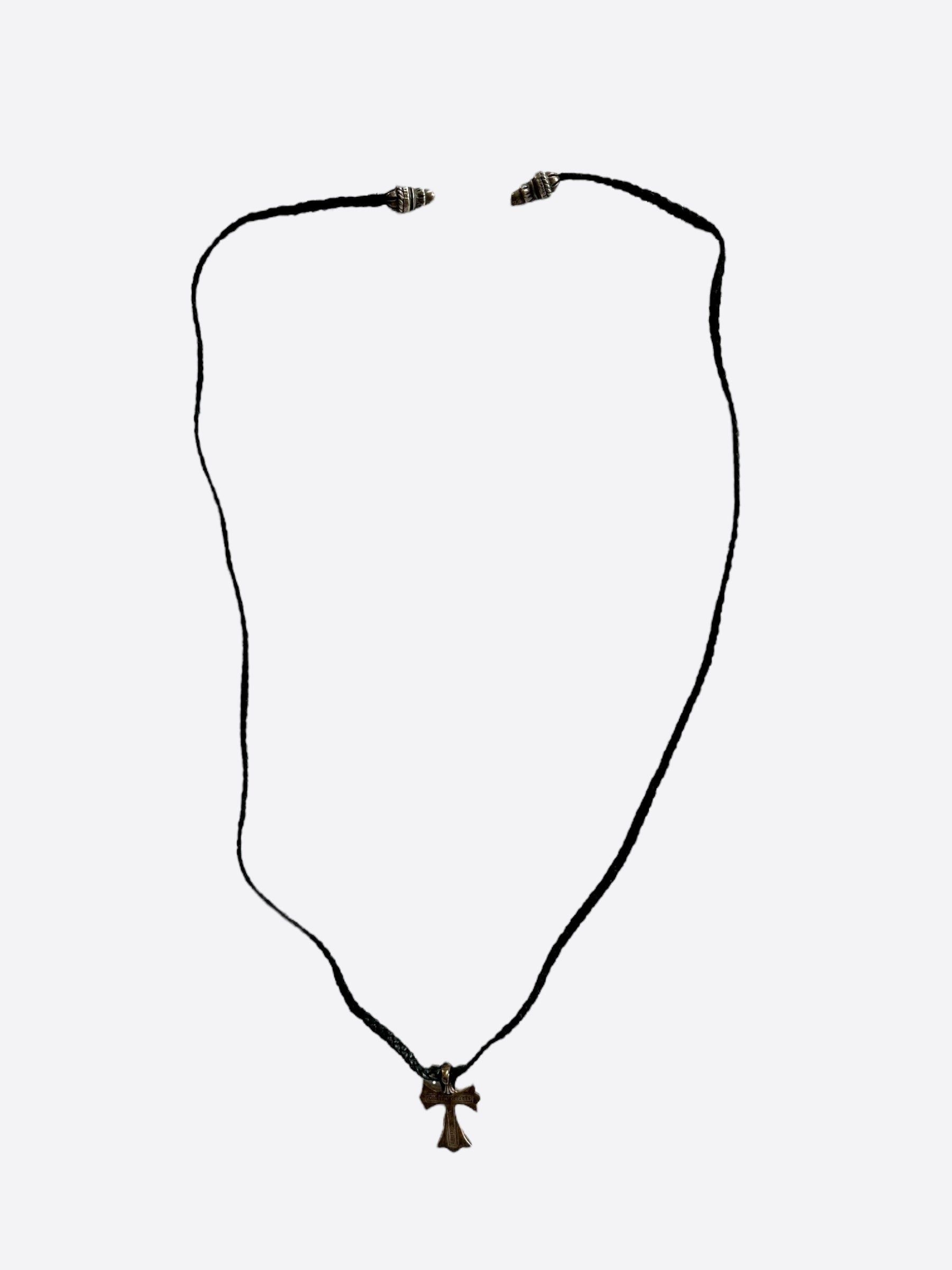 Chrome Hearts Chrome Hearts Black Braided Leather Cross Necklace Size ONE SIZE - 2 Thumbnail