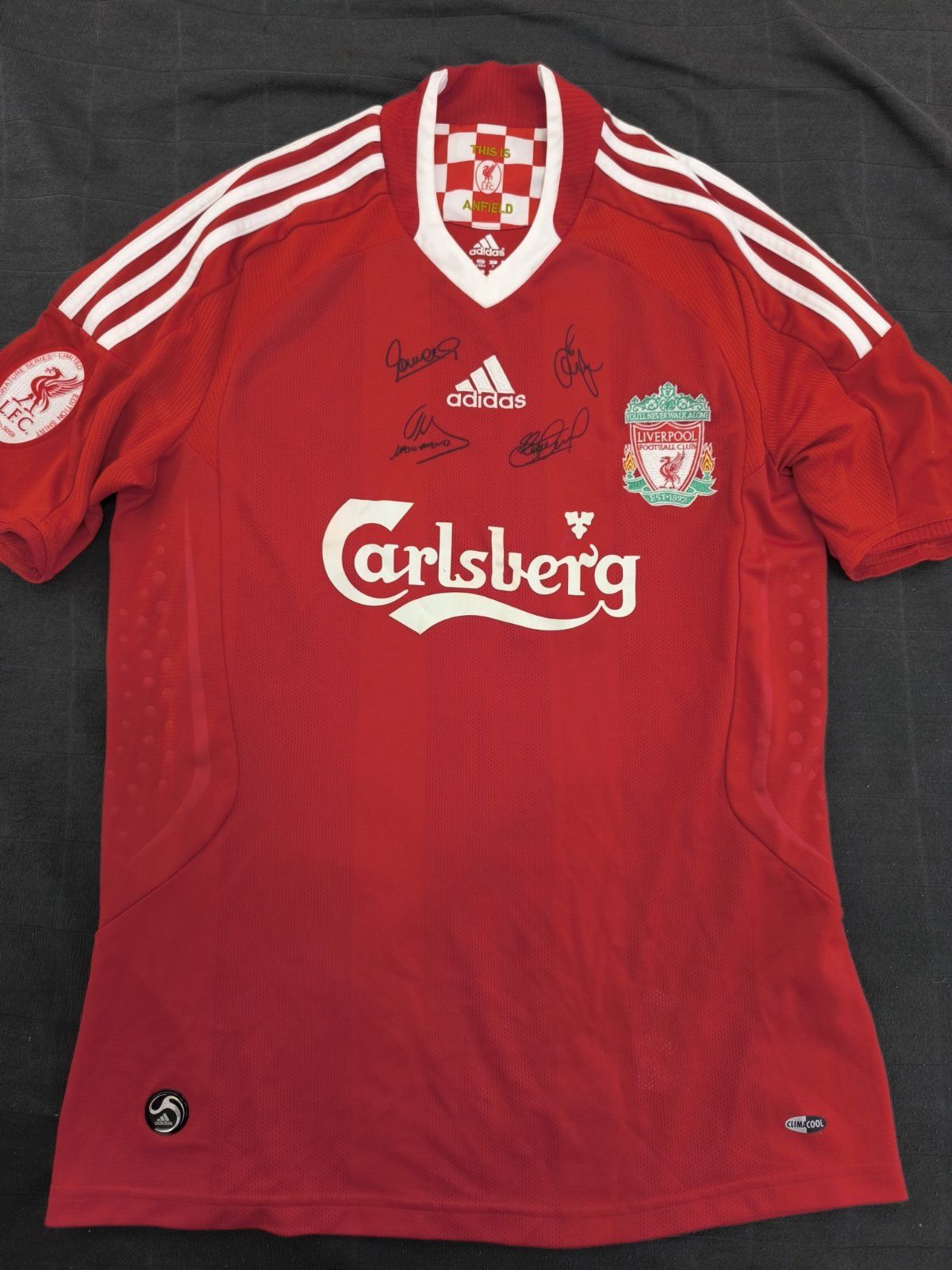 image of Adidas Liverpool 2008-2010 Home Limited Torres Gerrard Authenticity in Red, Men's (Size Small)