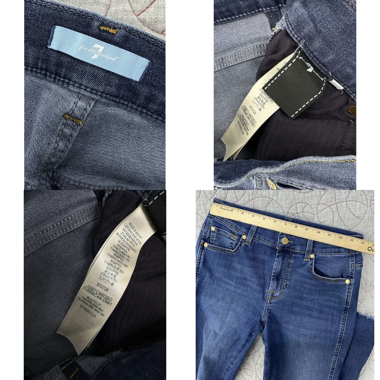 7 For All Mankind 7 For All Mankind Tailorless Bair Duchess With Side Slit Jeans / Sz 28 - Blue Denim, Bootcut, 5-Pocket, High Rise, Dark Wash, Regular Fit Size 28" / US 6 / IT 42 - 8 Thumbnail