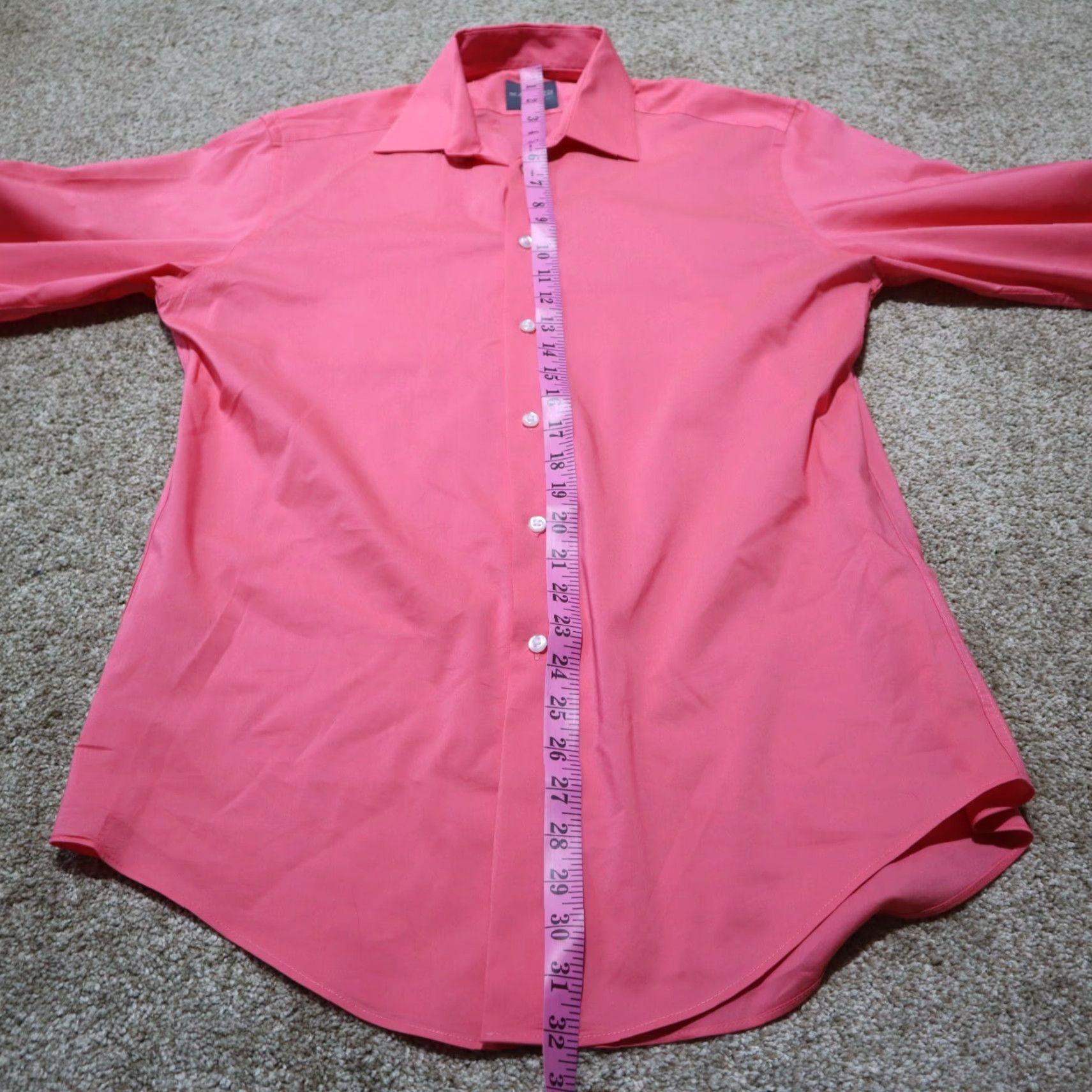 Roundtree & Yorke MADISON Shirt Dress Shirt Slim Fit Men's Size 15.5 Peach Button-Down Long Sleeve 15.5 Men’s Standard Regular Label Rountree & Yorke Gold Size US M / EU 48-50 / 2 - 6 Thumbnail