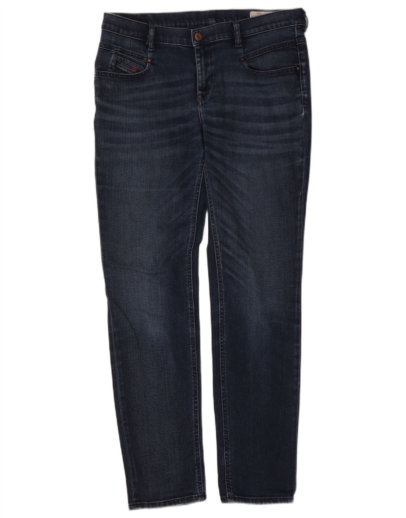 Diesel Womens Belthy Regular Slim Straight Jeans W29 L30 Navy Blue Size 42" / US 20 - 1 Thumbnail