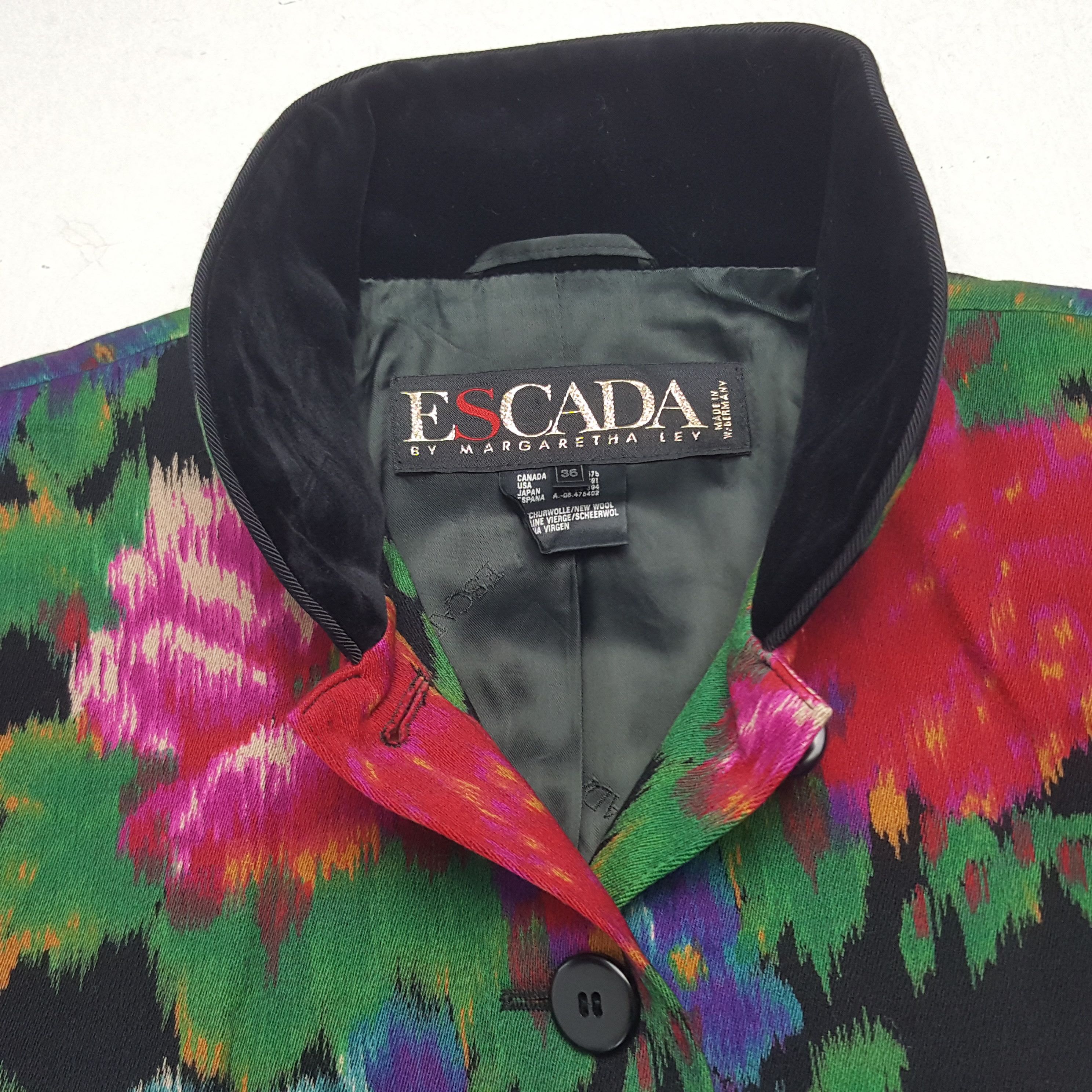 Escada × Vintage Vintage Escada Colourfull Button Up Jacket Size S / US 4 / IT 40 - 4 Thumbnail