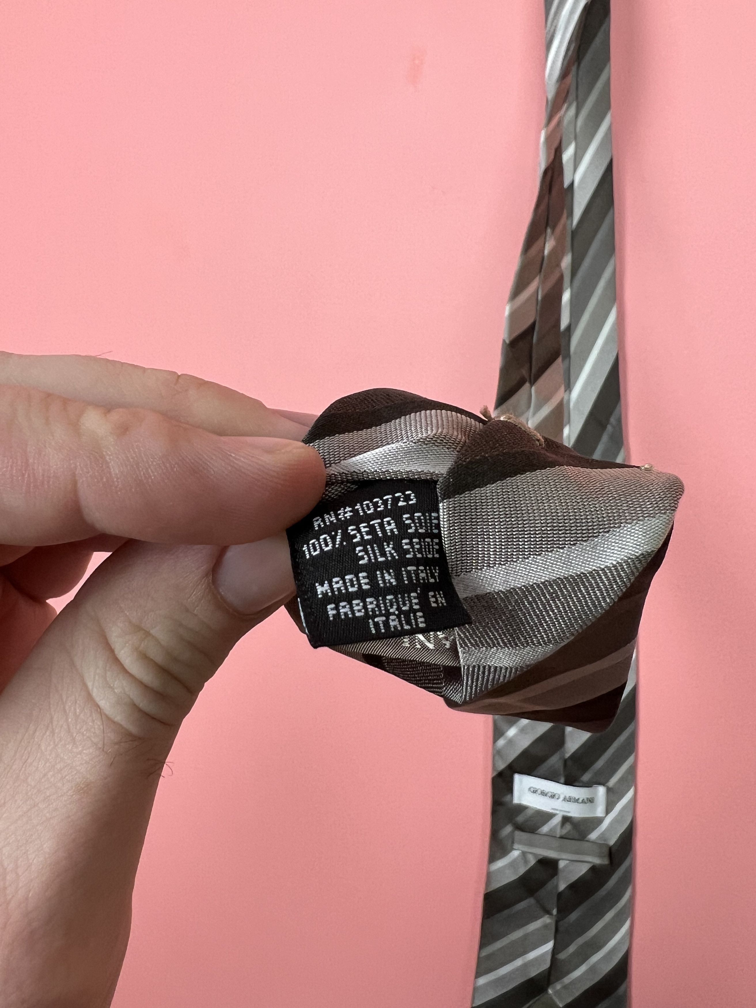 Armani Giorgio Armani striped tie silk Italy design Size ONE SIZE - 3 Thumbnail
