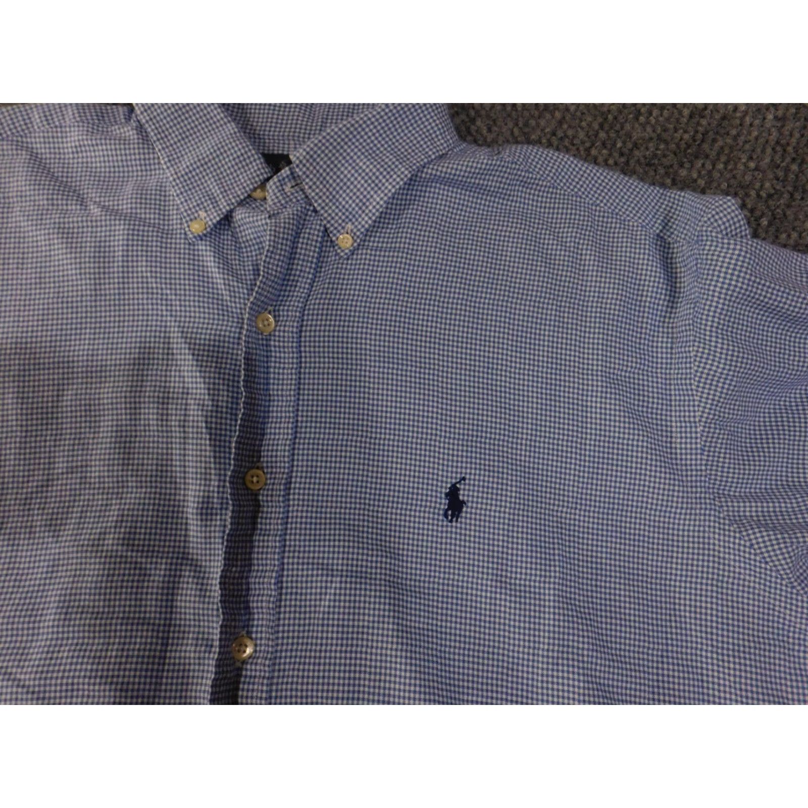 Ralph Lauren Ralph Lauren Shirt Mens 16.5 34/35 Yarmouth Blue Long Sleeve Dress Plaid Pony Button-Down Collar Barrel Cuff Classic Preppy Business Mens Size 46R - 5 Thumbnail