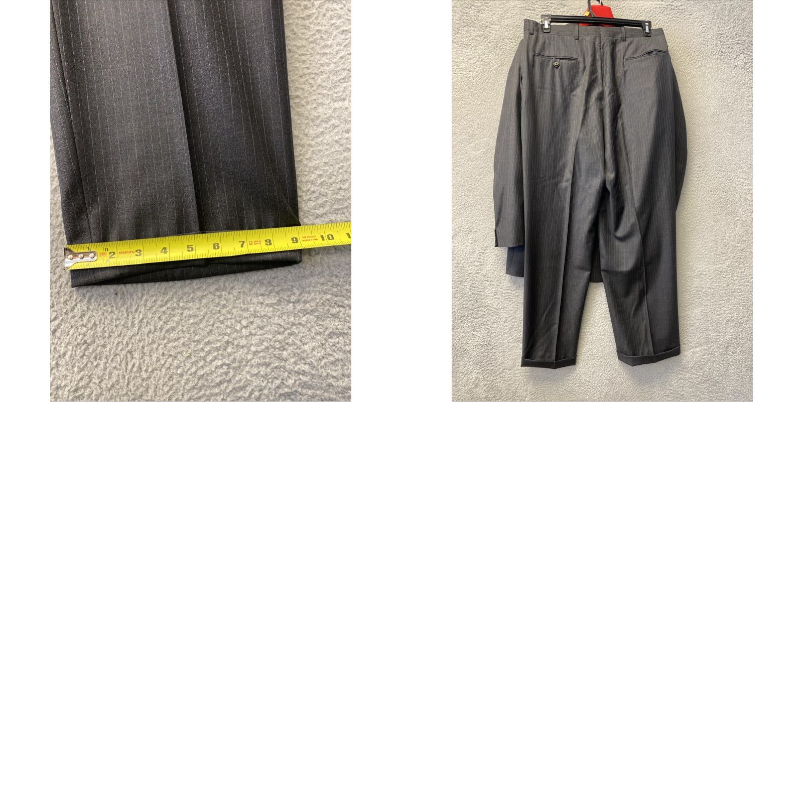 Hart Schaffner Marx HART SHAFFNER MARX Mens 2 Piece Suit Gray Wool 41L 34Wx32 /131-12 Casual Formal Business Party/Cocktail Travel Wedding Size 42R - 11 Thumbnail