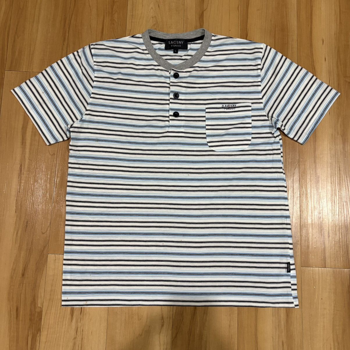 Yohji Yamamoto Sacsny y'saccs stripe pocket polo t-shirt Size US L / EU 52-54 / 3 - 1 Thumbnail
