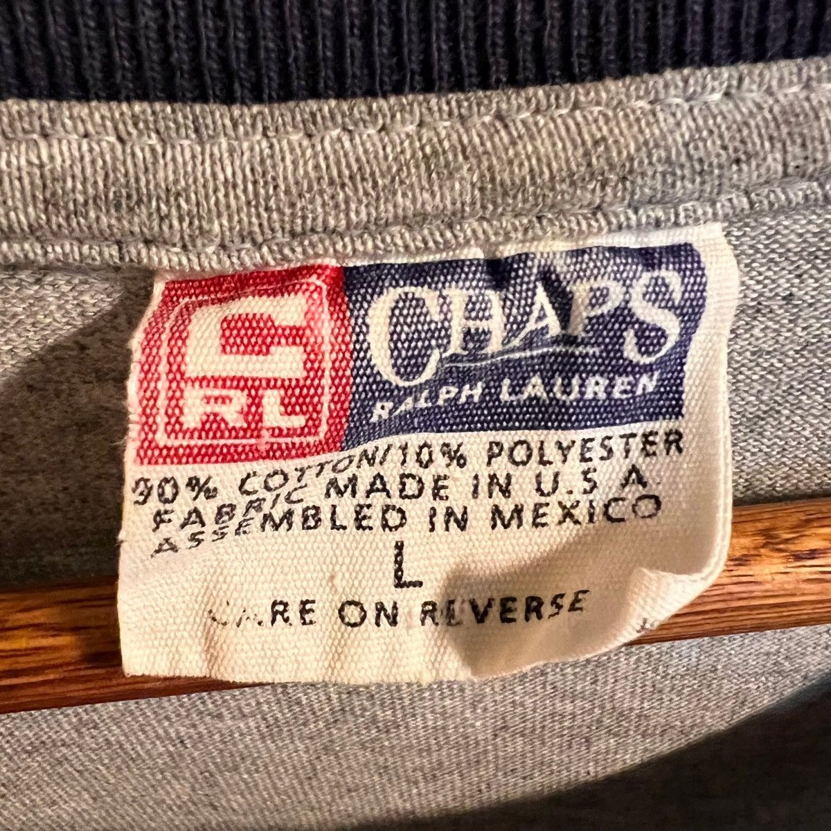 Chaps Ralph Lauren × Ralph Lauren × Vintage Vintage Distressed Chaps Ralph Lauren Ringer T-Shirt - Size Size US L / EU 52-54 / 3 - 7 Thumbnail