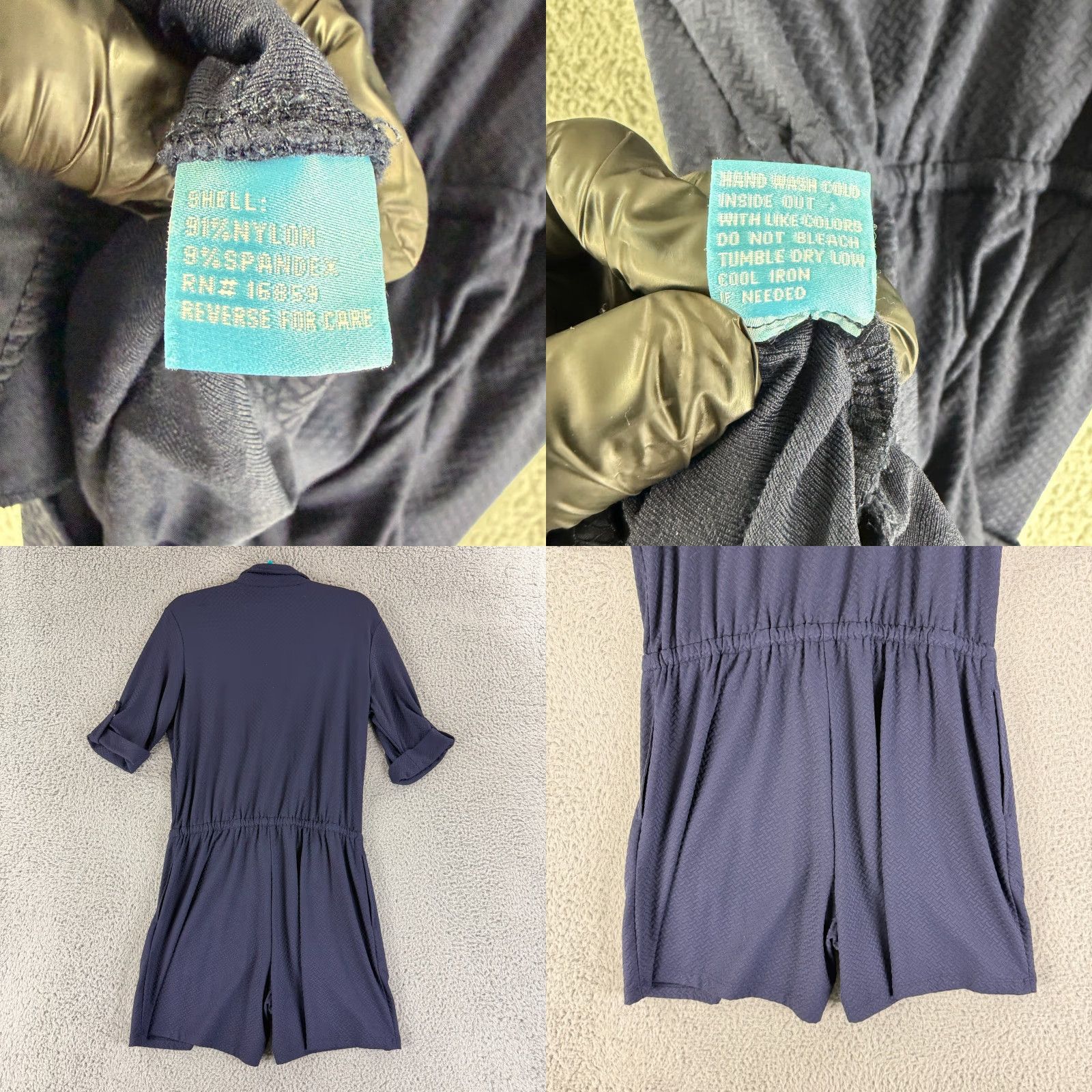 J.McLaughlin J. McLaughlin Westport Romper Womens M Navy Blue Radio Waves Jacquard Dress/One-Piece Size 32" / US 10 / IT 46 - 9 Thumbnail