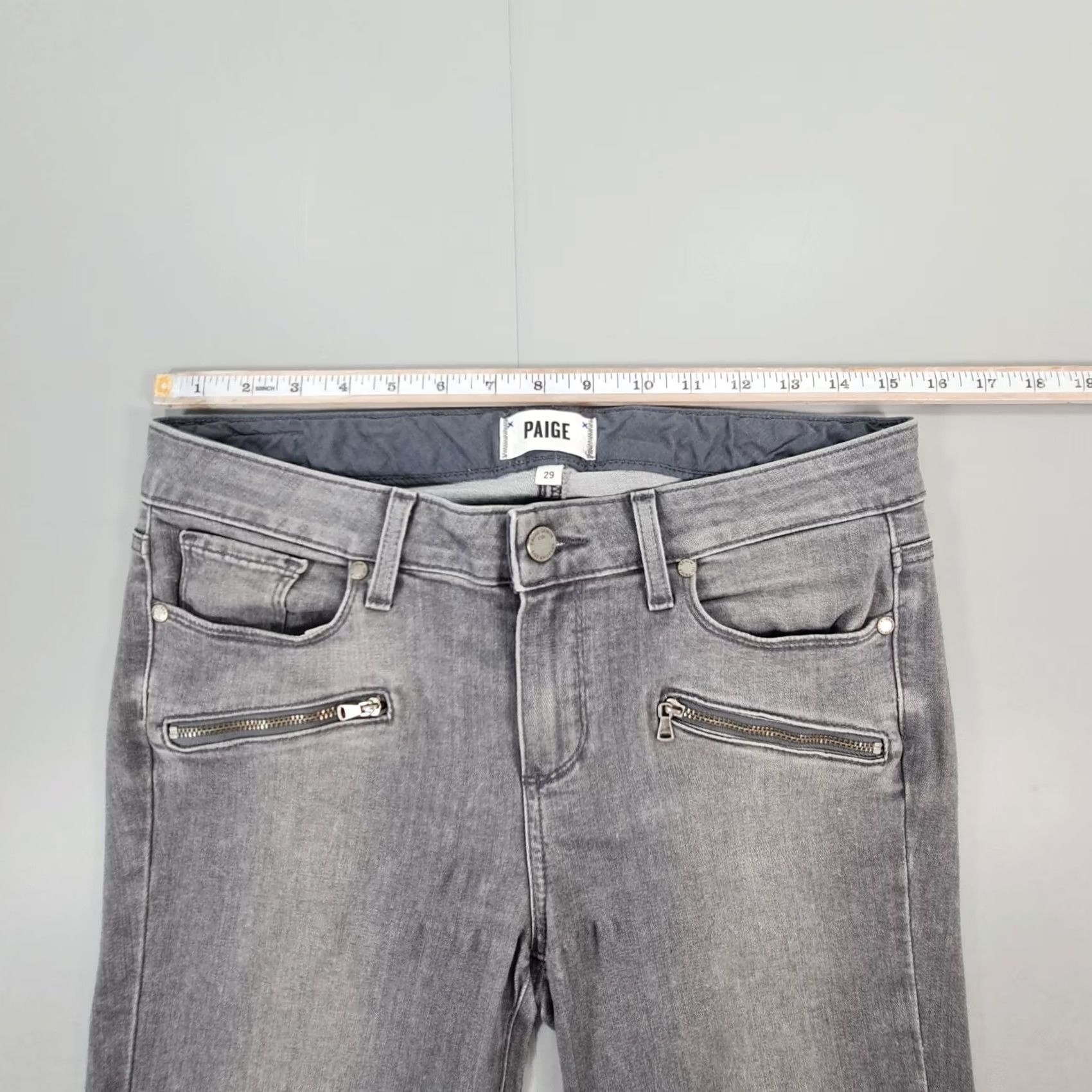 Paige Paige Womens Jeans Skinny Low Rise W29 L29 Grey Jane Zip Stretch Denim 5-Pocket Modern City Designer Womens Size 29" - 5 Thumbnail