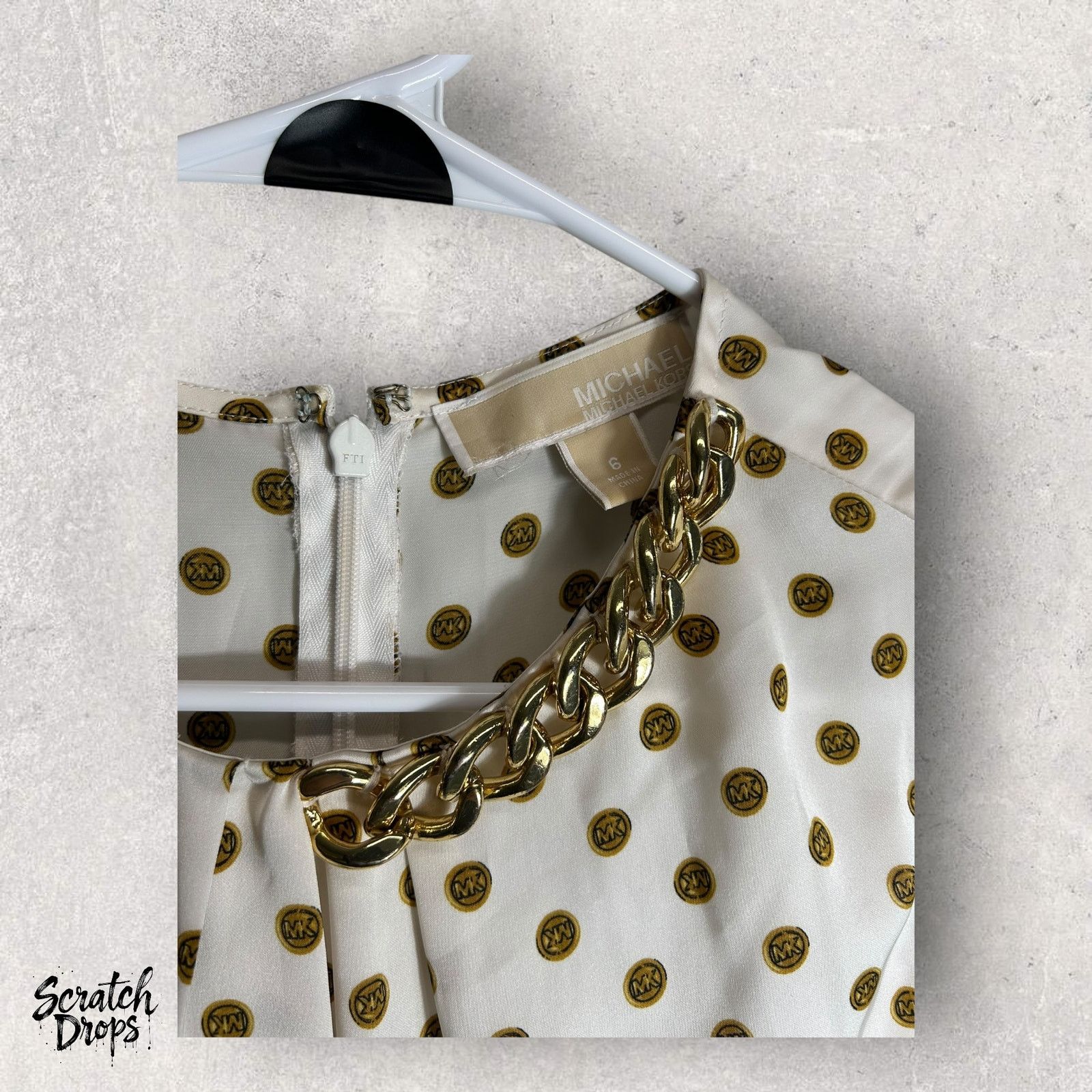 Michael Kors Michael Kors Women's Polka Dot Sleeveless Blouse Size 6 Gold Size M / US 6-8 / IT 42-44 - 3 Thumbnail