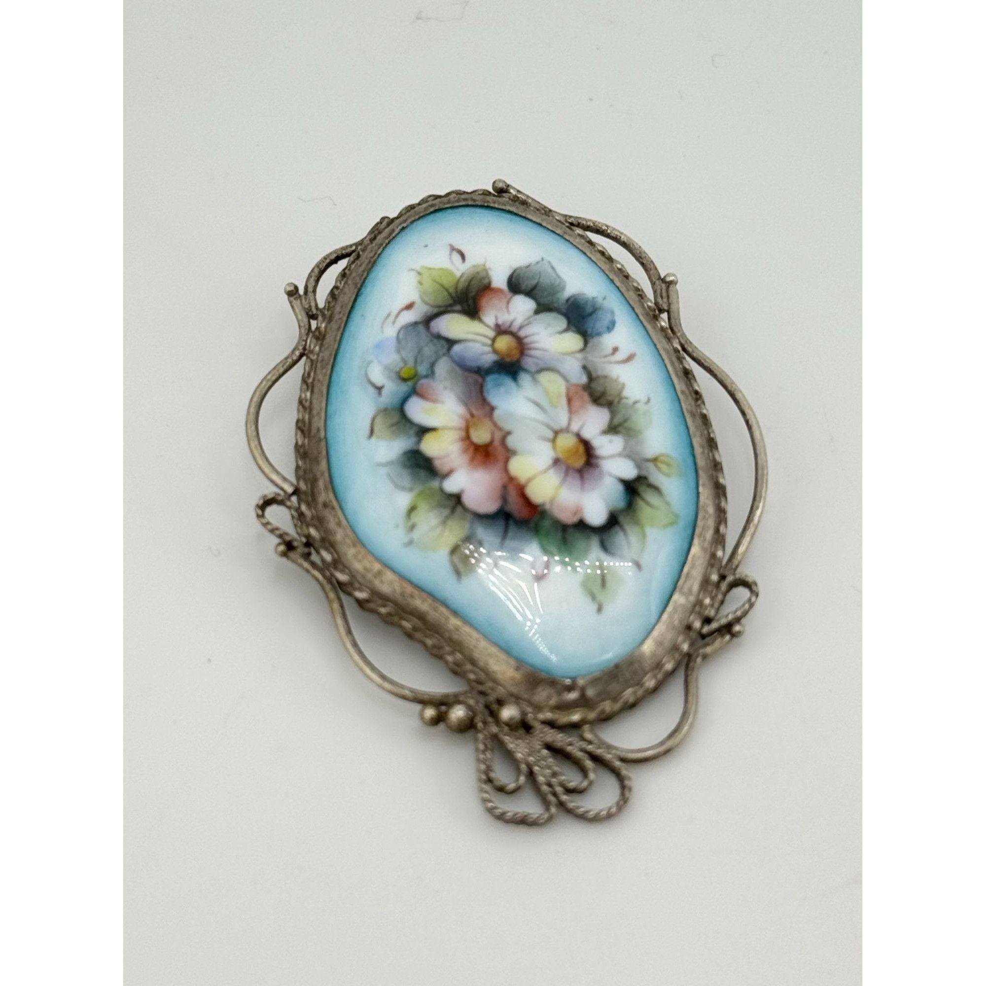 Vintage Vintage porcelain floral art brooch pin Size ONE SIZE - 2 Thumbnail