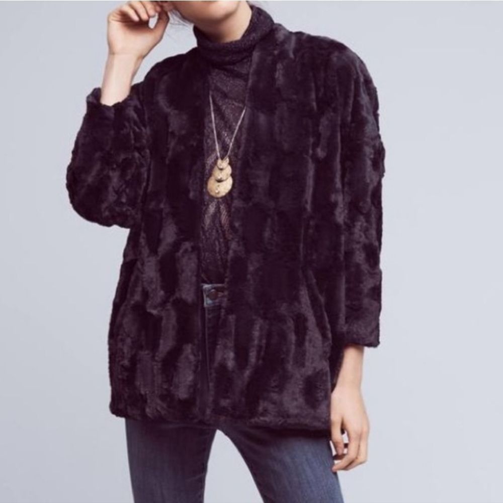 Anthropologie Tiny Edition For Anthropologie Faux Fur Open Front Jacket Me Size M / US 6-8 / IT 42-44 - 4 Thumbnail