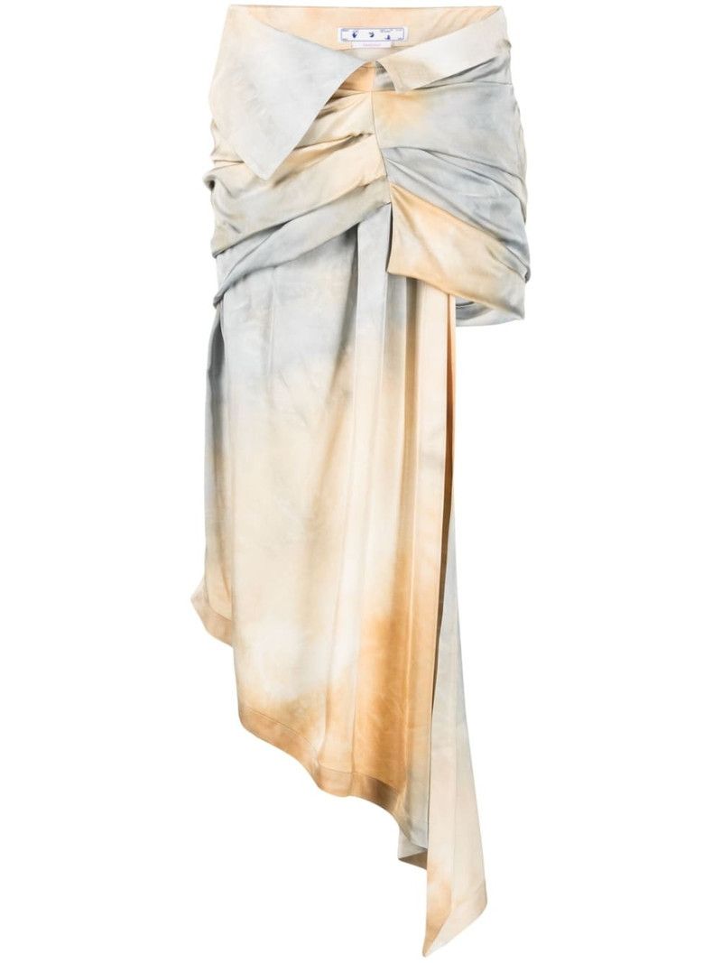 Off-White o1y1225 Maxi Skirt in Camel/Light Blue Size 26" / US 2 / IT 38 - 1 Thumbnail