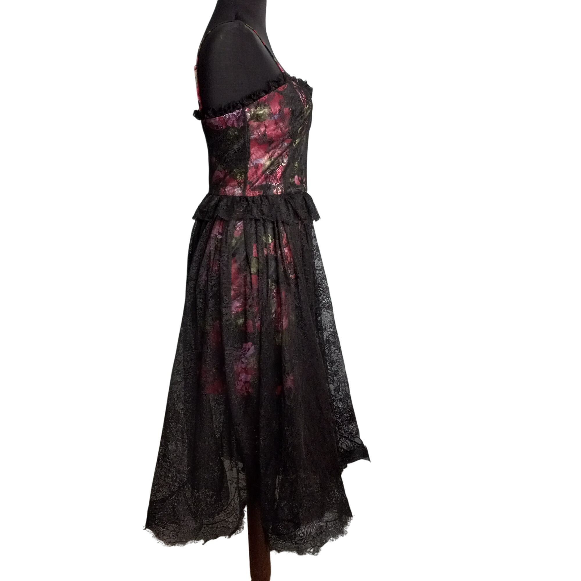 Marchesa Pearl By Georgina Chapman of Marchesa Size 4 Dress Black Flo Size S / US 4 / IT 40 - 4 Thumbnail
