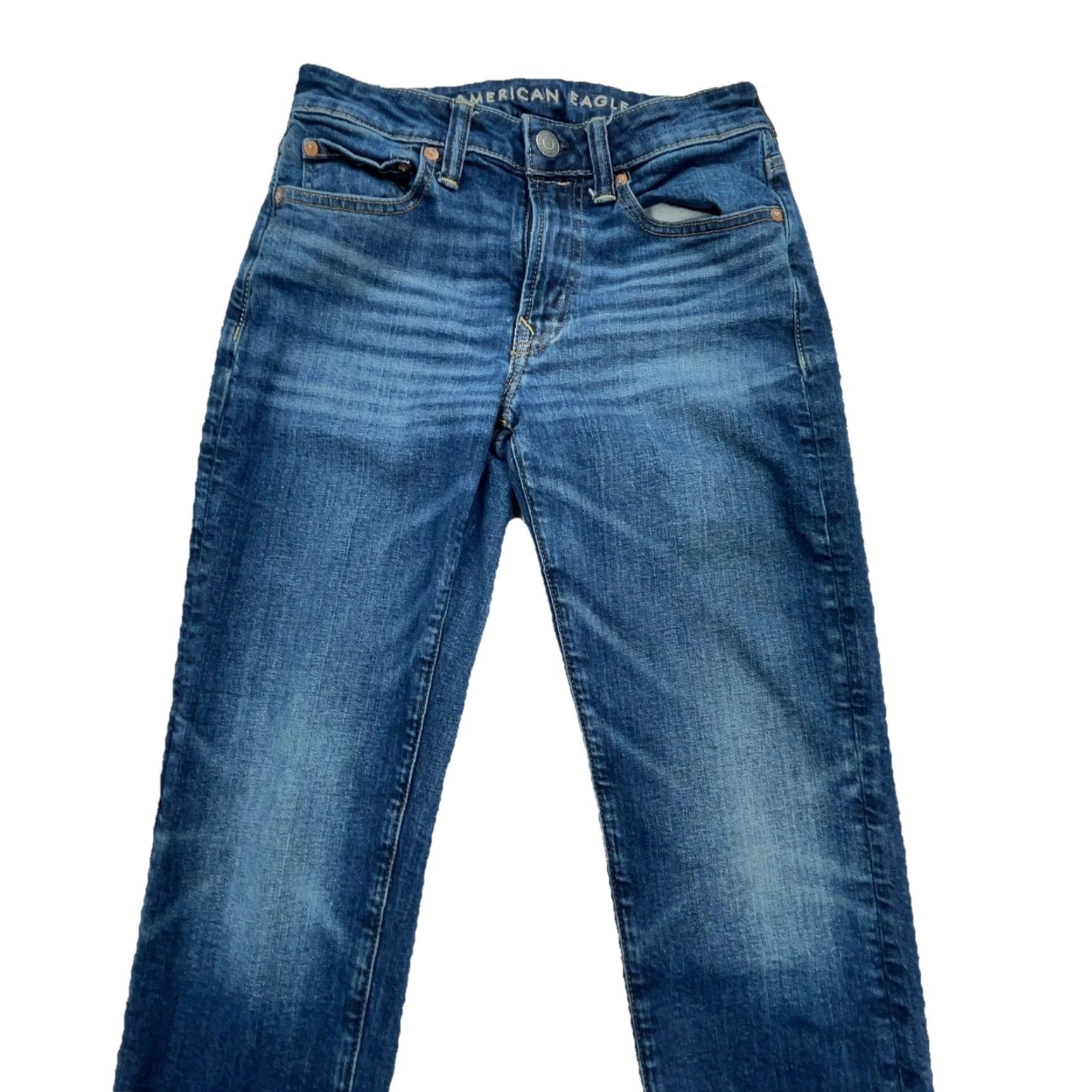American Eagle Outfitters American Eagle Jeans Men Athletic Fit Dark Wash Blue 26x28 5-Pocket Denim Jeans Mens Athletic Fit 26 waist Regular Rise Mid Distressed No Vintage No Size US 26 / EU 42 - 3 Thumbnail